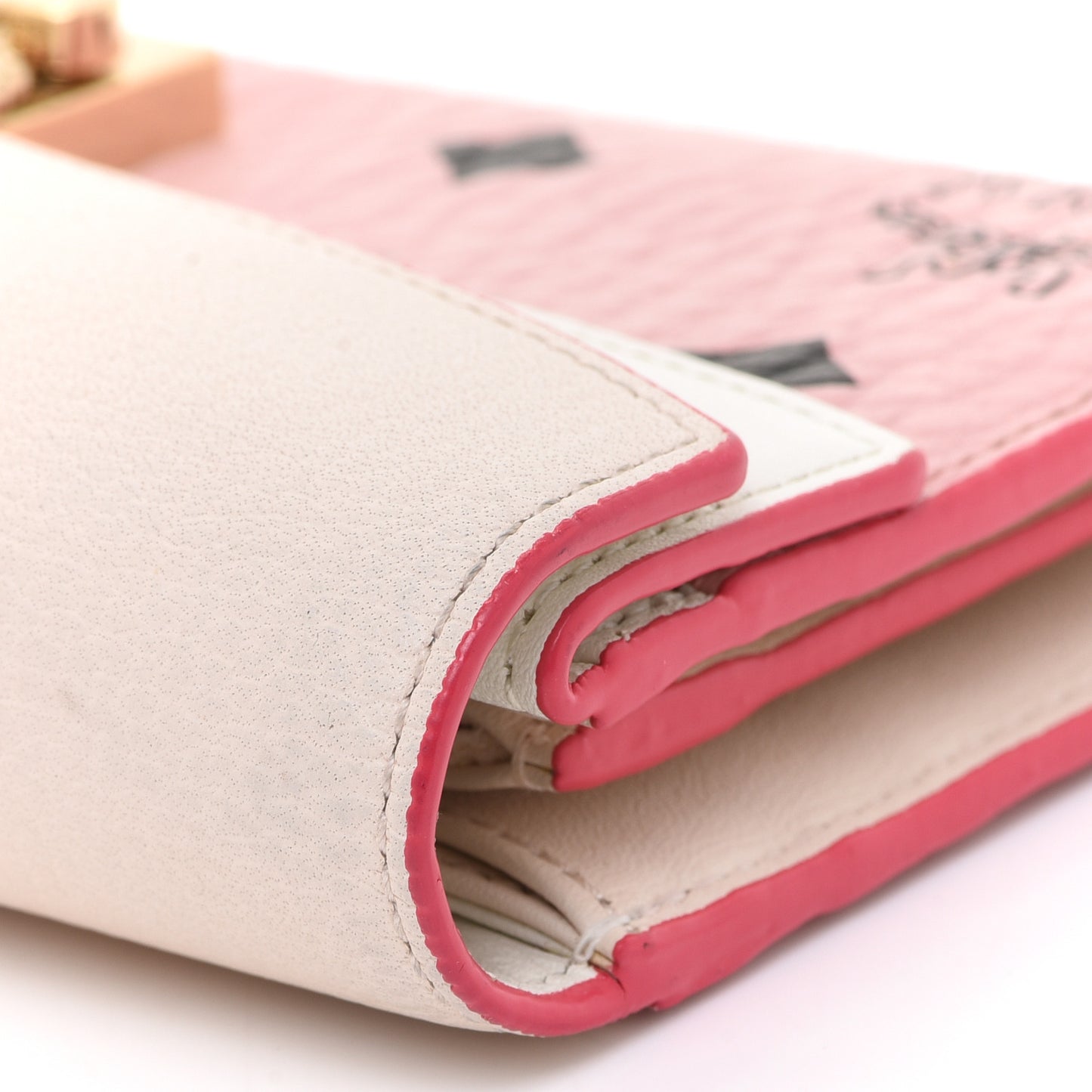 Calfskin Visetos Monogram Patricia Color Block Wallet On Chain Pink Tint