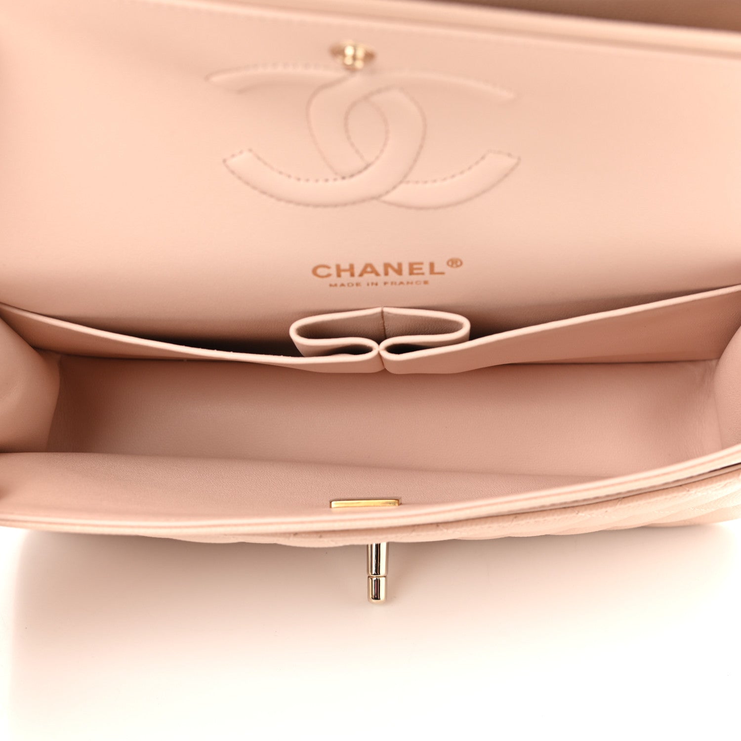 Chanel Caviar Quilted Medium Double Flap Light Beige 5 of 10