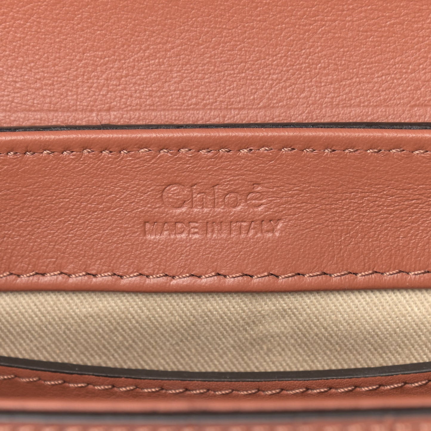 Calfskin Crocodile Embossed Mini C Double Carry Chestnut Brown