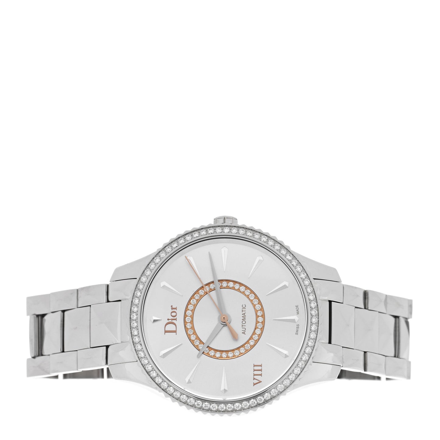 Stainless Steel Diamond Bezel 36mm Dior VIII Montaigne Automatic Watch