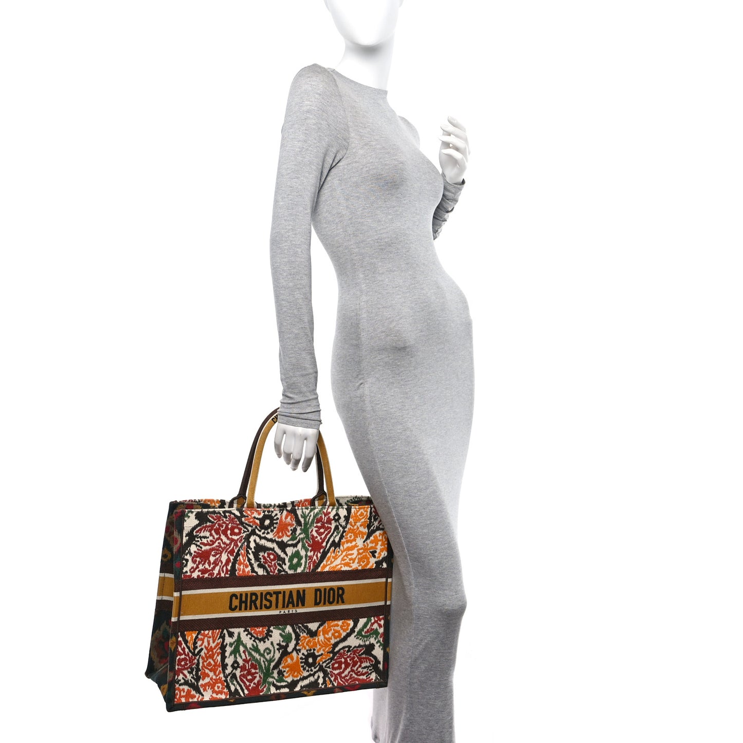 Canvas Embroidered Large Paisley Book Tote Multicolor