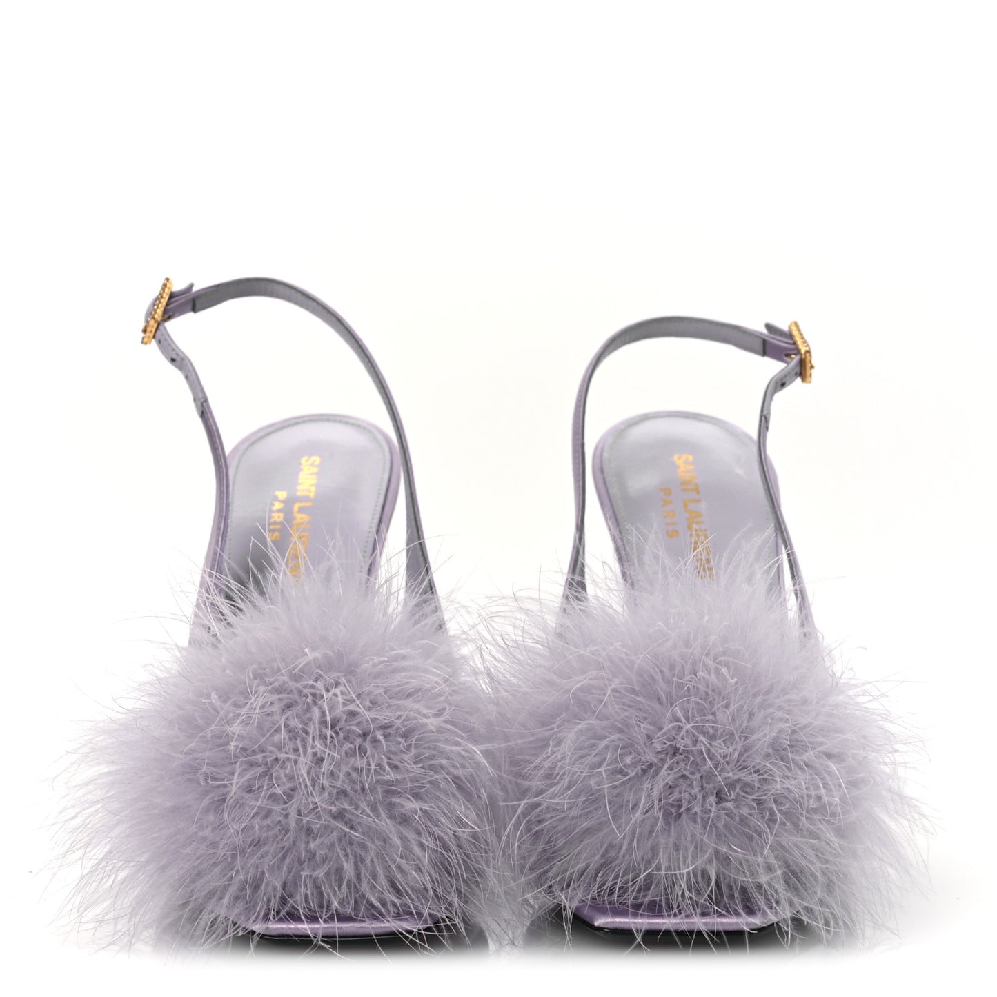 Crepe Satin Mae Feathered Sandals Slight 38 Poly Grey
