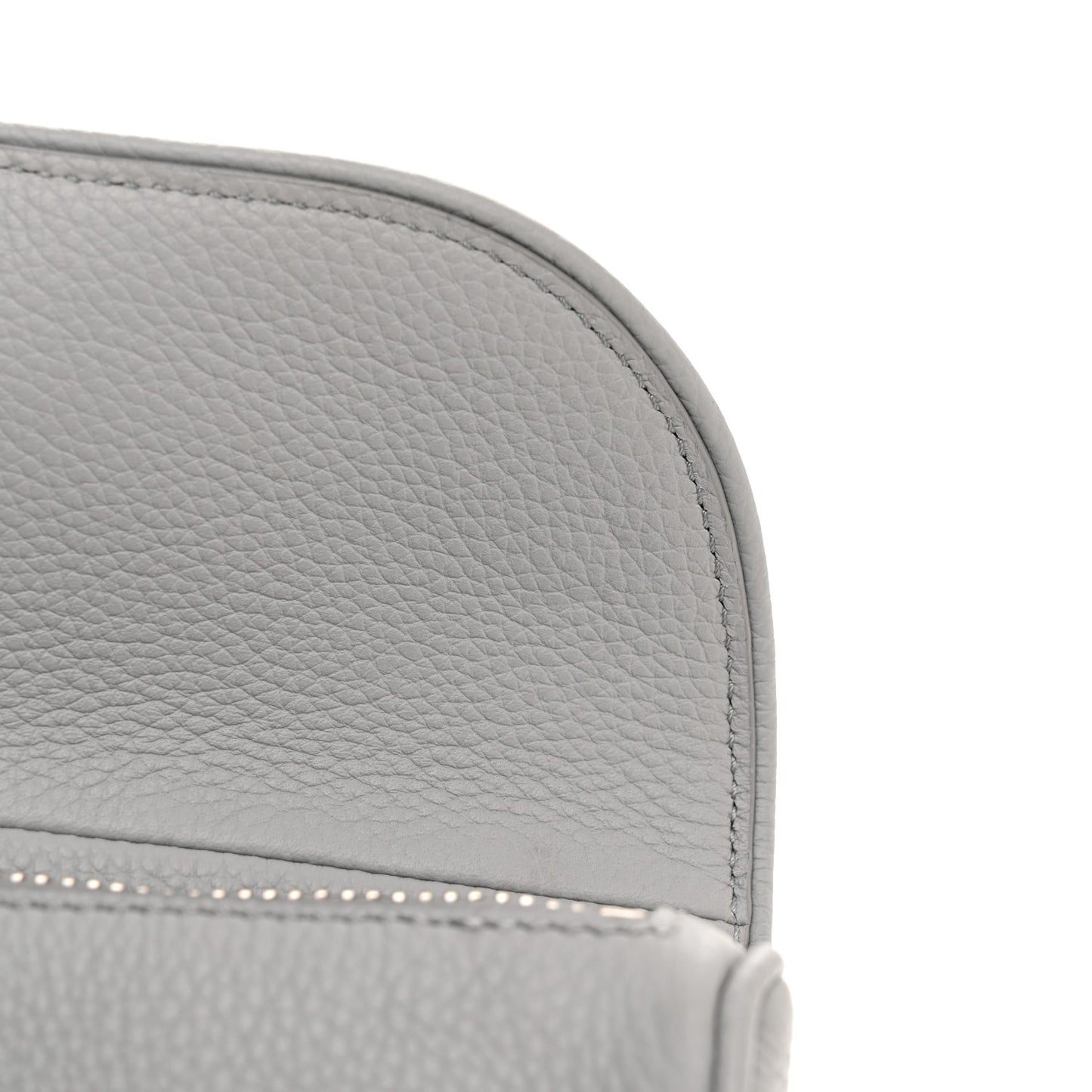 Grained Calfskin Mens Mini Saddle Bag Gray