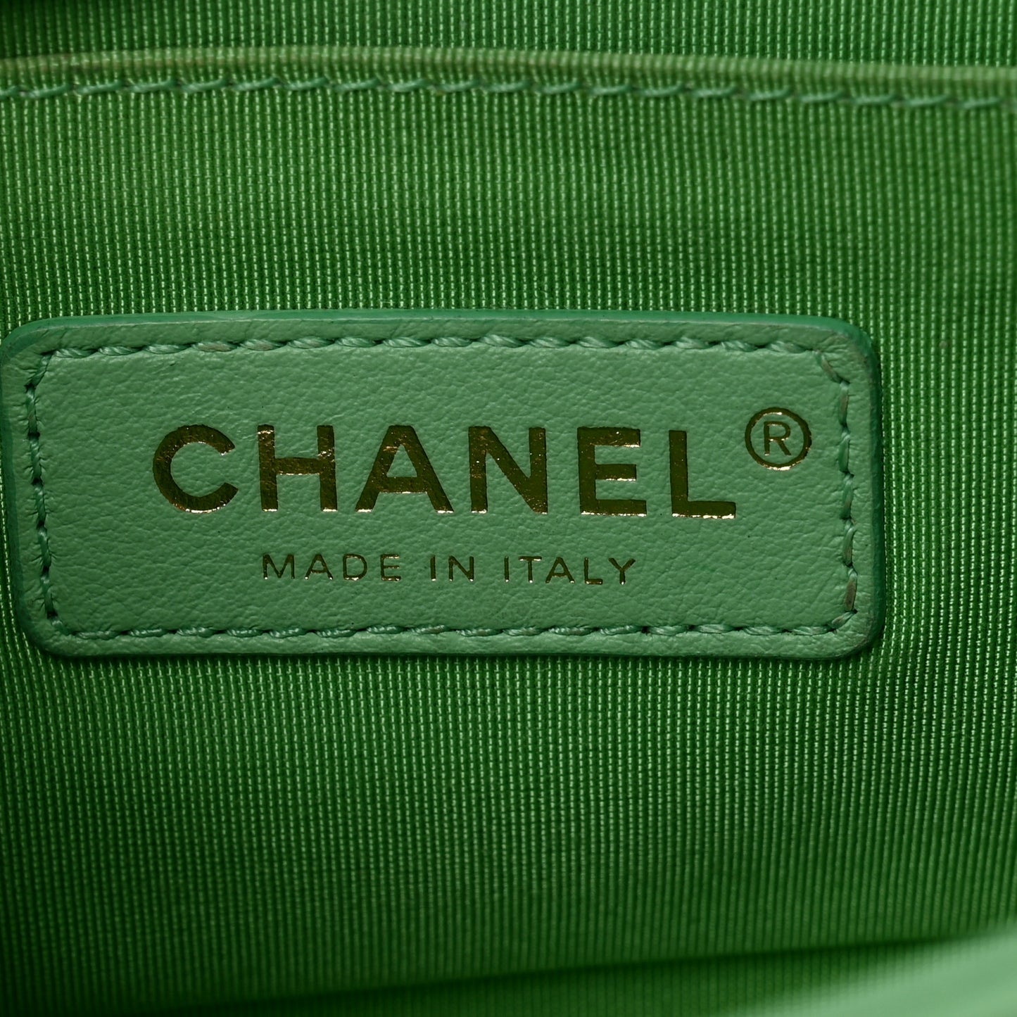 Lambskin Quilted Small Boy Flap Green