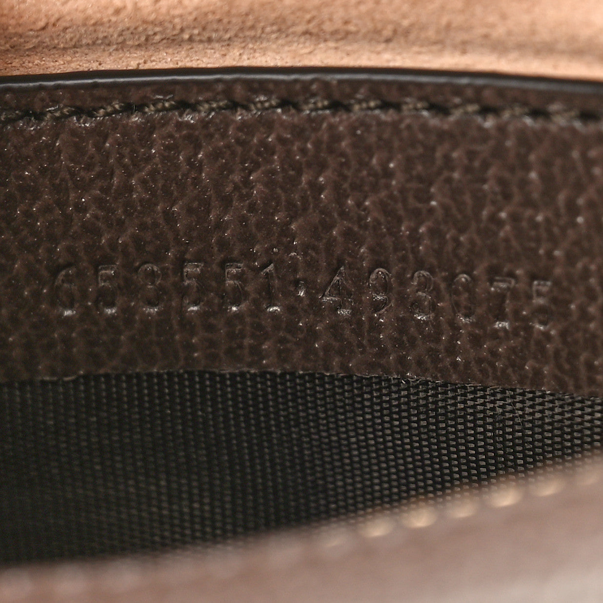 GG Supreme Monogram Textured Calfskin Web Mini Ophidia Half Moon Hobo Beige Ebony New Acero