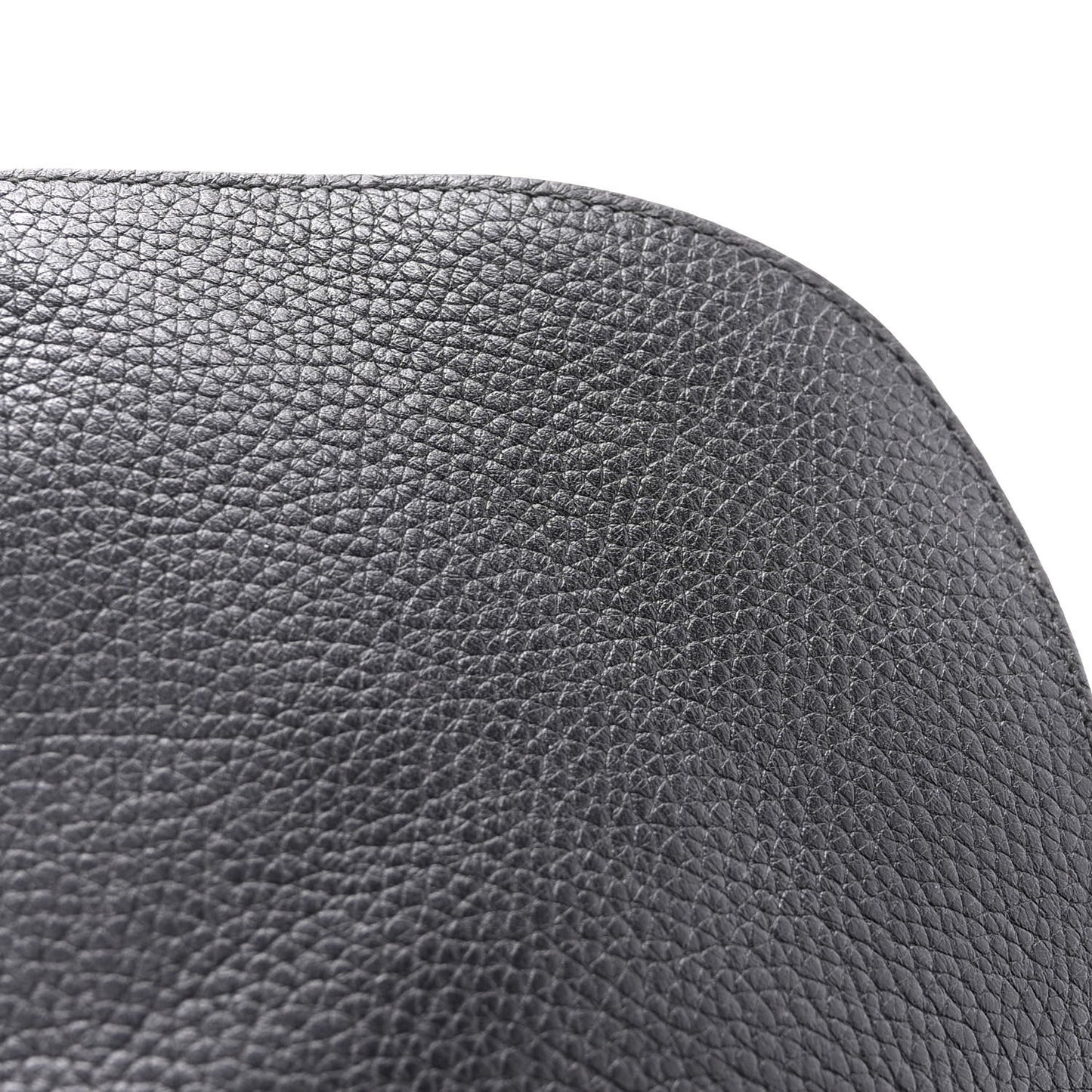 Pebbled Calfskin Medium Soho Flap Crossbody Black