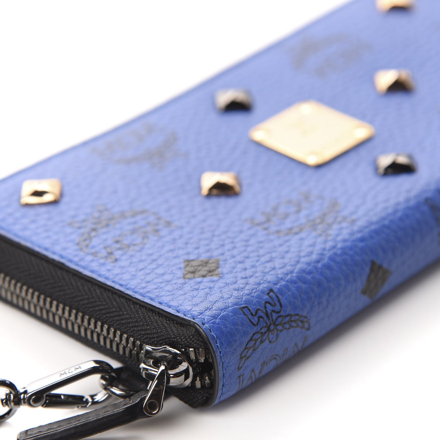 Visetos Studded Zip Around Wristlet Wallet Blue