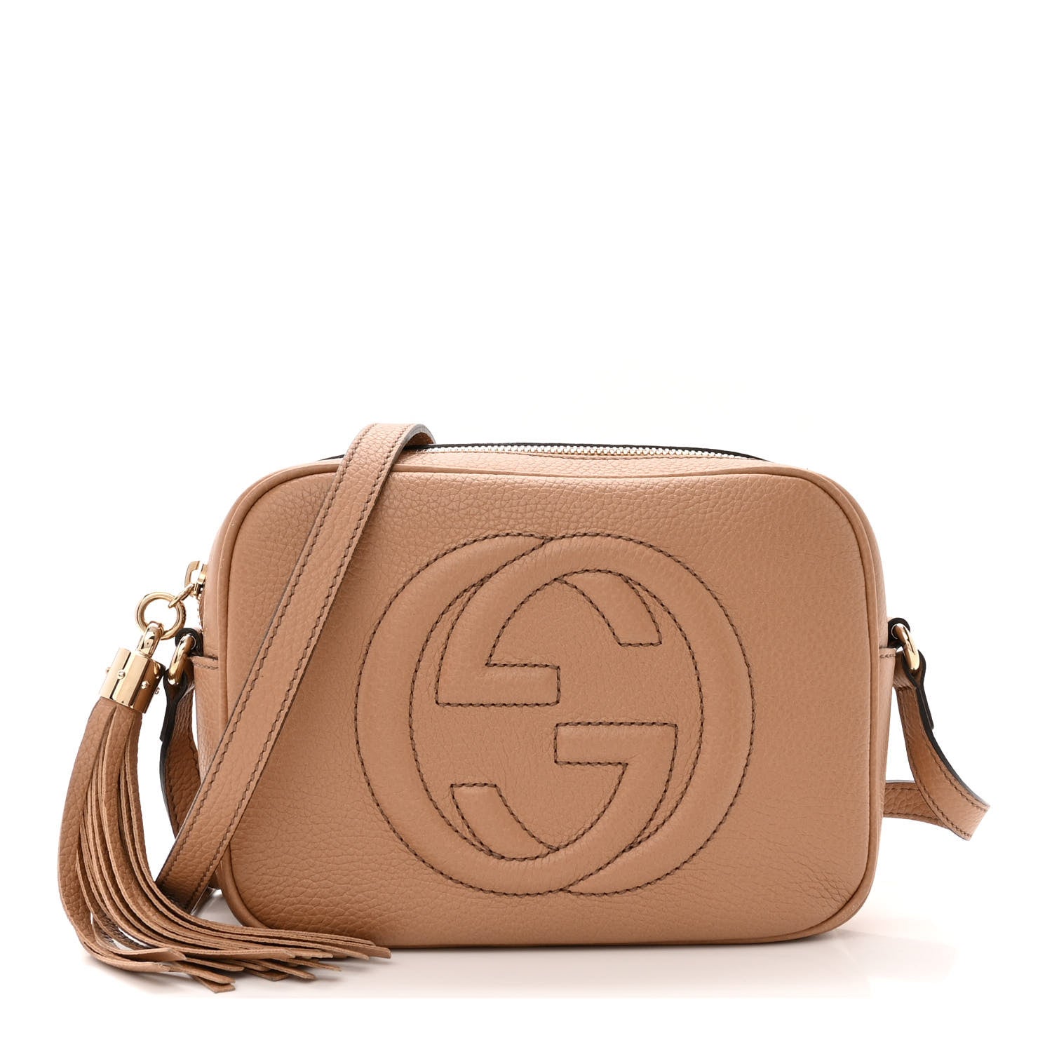 Gucci Pebbled Calfskin Small Soho Disco Bag Camelia 1 of 13