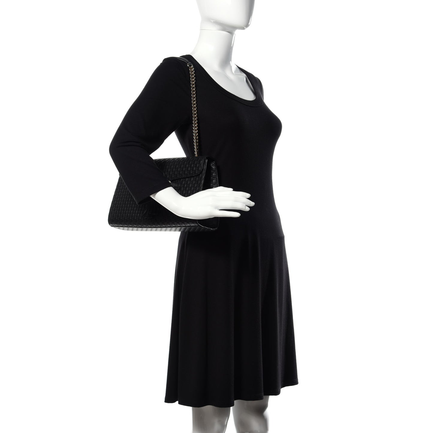 Microguccissima Medium Emily Chain Shoulder Bag Black