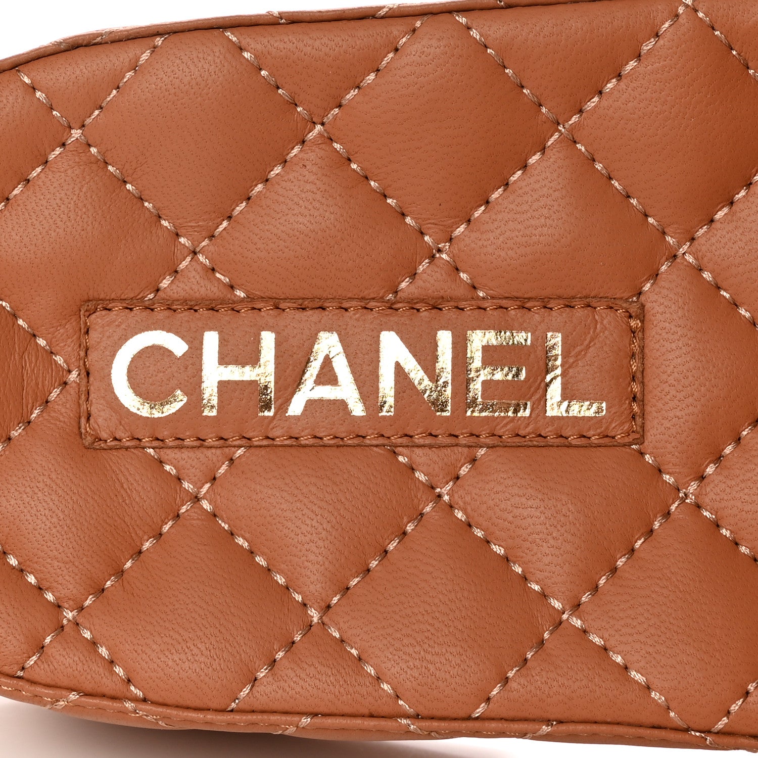 Chanel Lambskin Quilted CC Mules Sandals 38 Brown 7 of 9