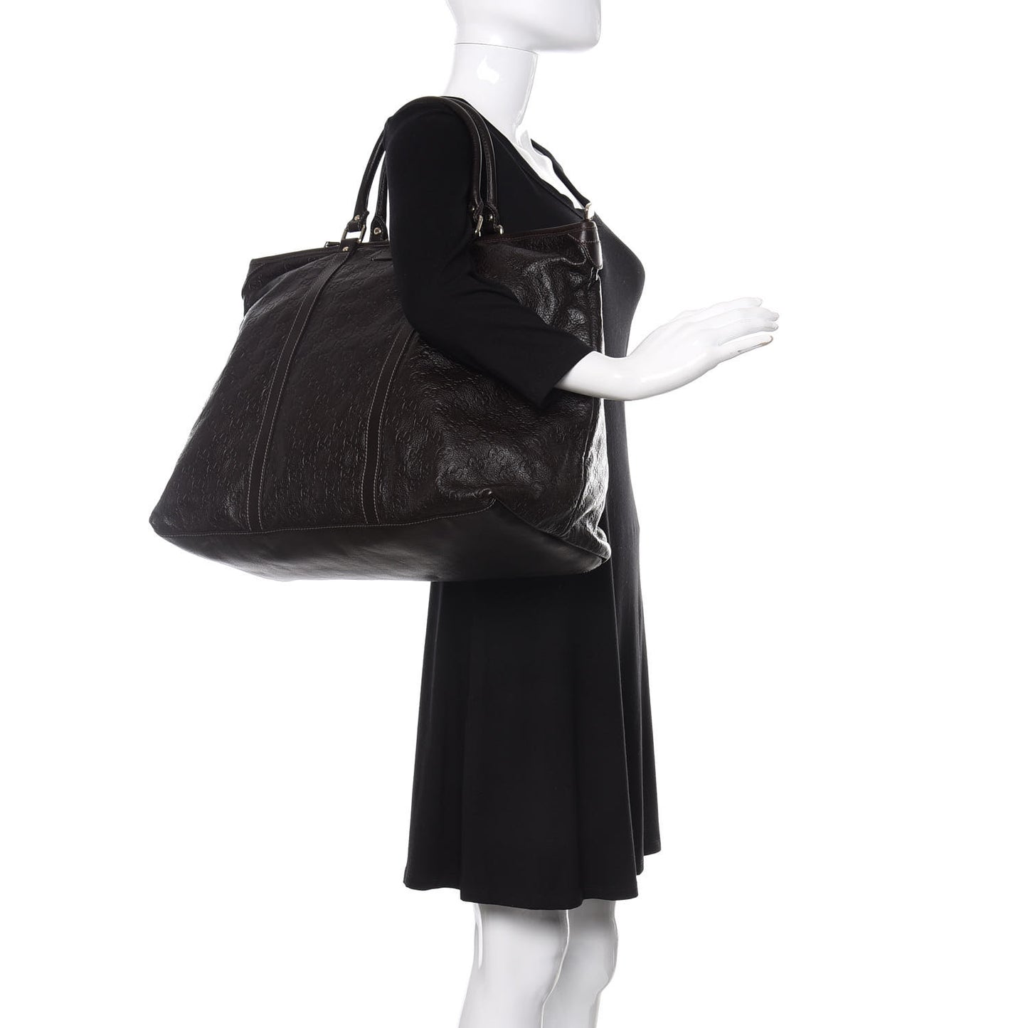 Guccissima Medium Joy Tote Bag Dark Brown