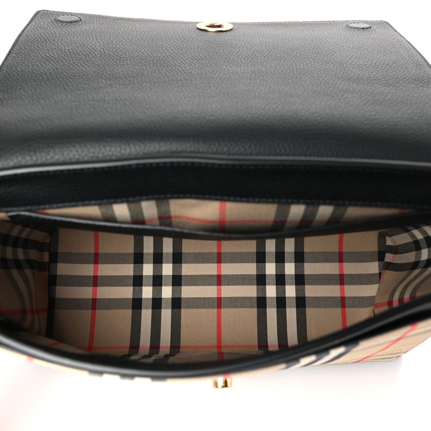 Coated Canvas Calfskin Vintage Check Medium Note Crossbody Bag Black
