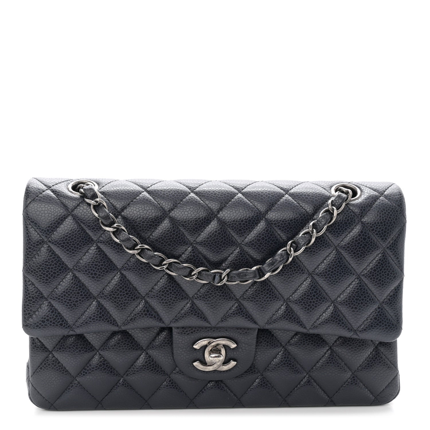 Chanel Caviar Quilted Medium Double Flap Navy 1 of 11