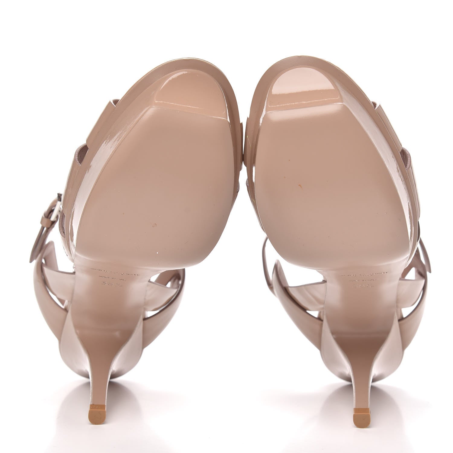 Saint Laurent Patent Tribute 75 Platform Sandals 38.5 Dark Nude 5 of 8