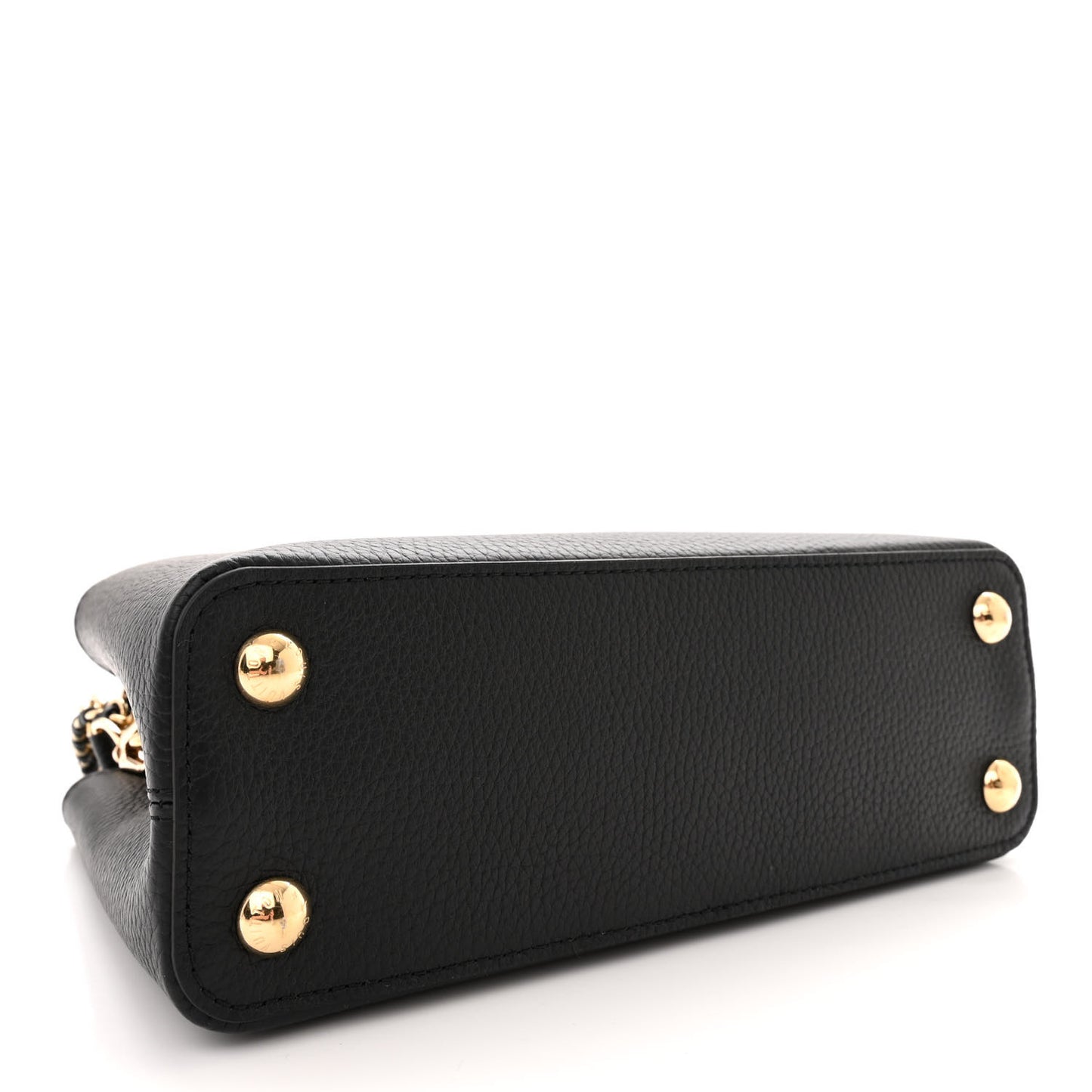Taurillon Enamel Flower Padlock Chain Capucines BB Black