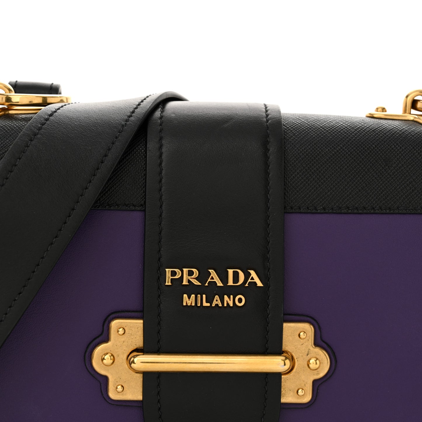 City Calfskin Saffiano Cahier Bag Purple Black