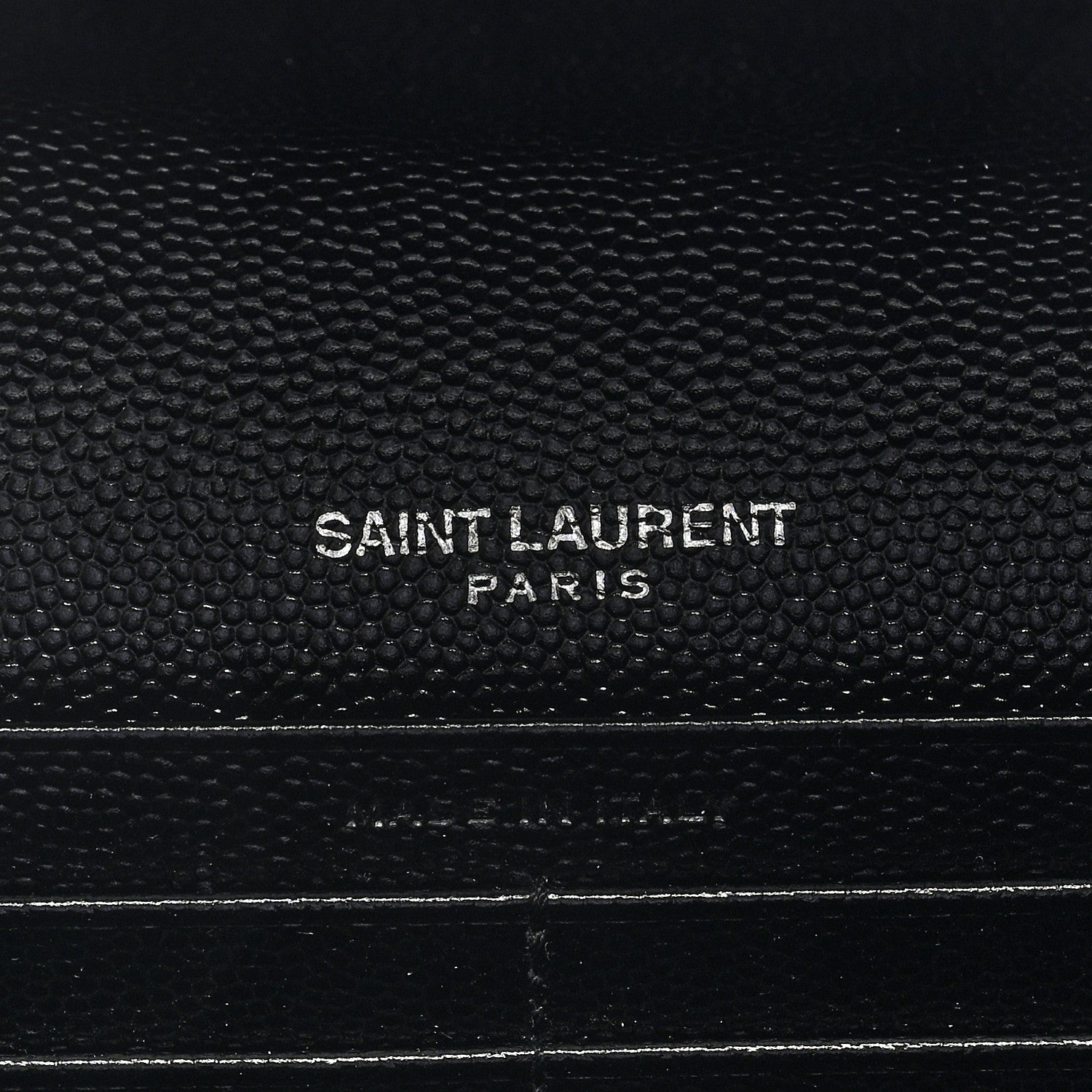 Saint Laurent Grain De Poudre Matelasse Chevron Monogram Flap Wallet Black 6 of 6