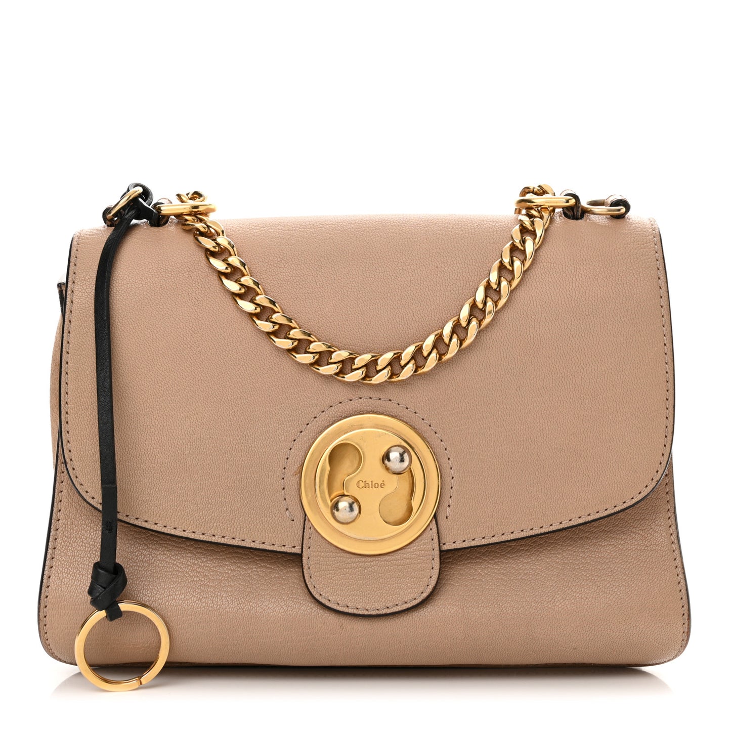 Goatskin Medium Mily Shoulder Bag Biscotti Beige