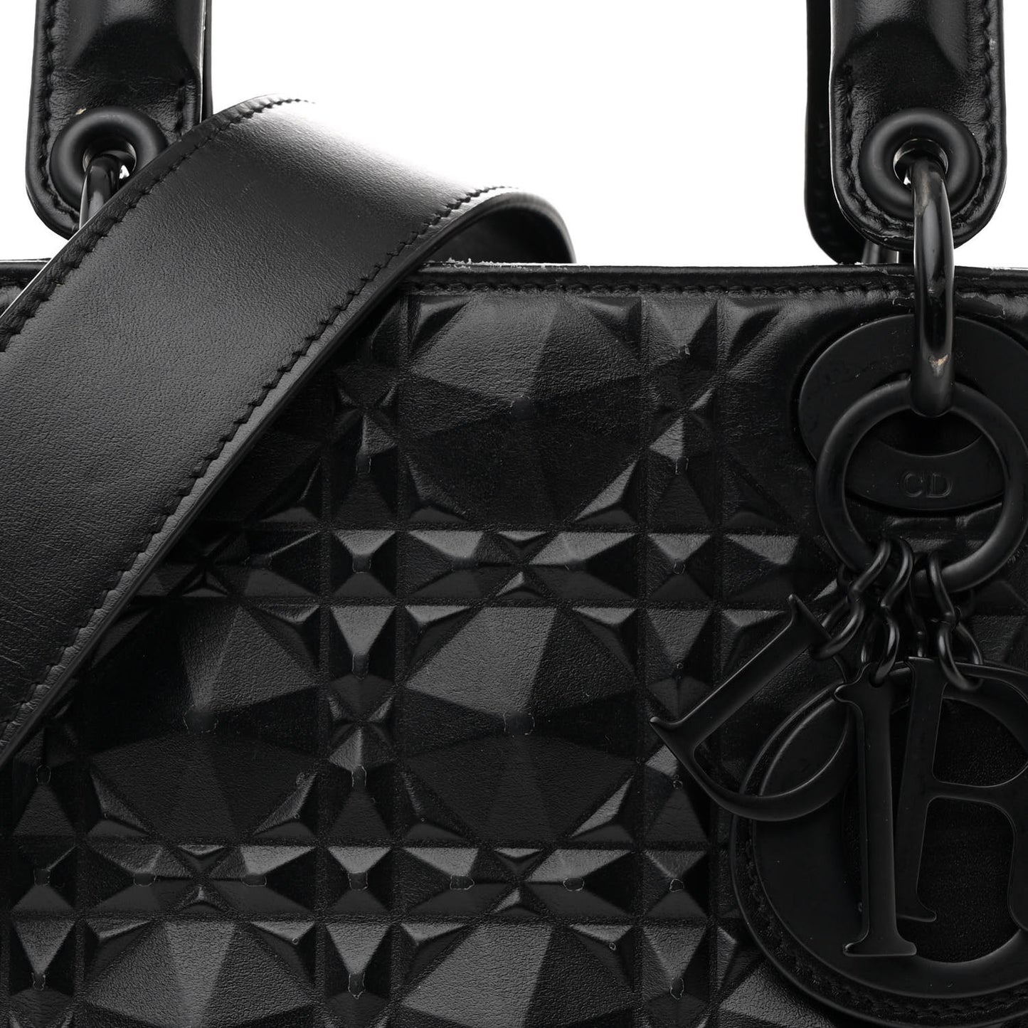 Calfskin Cannage Diamond Small My ABCDior Lady Dior Black