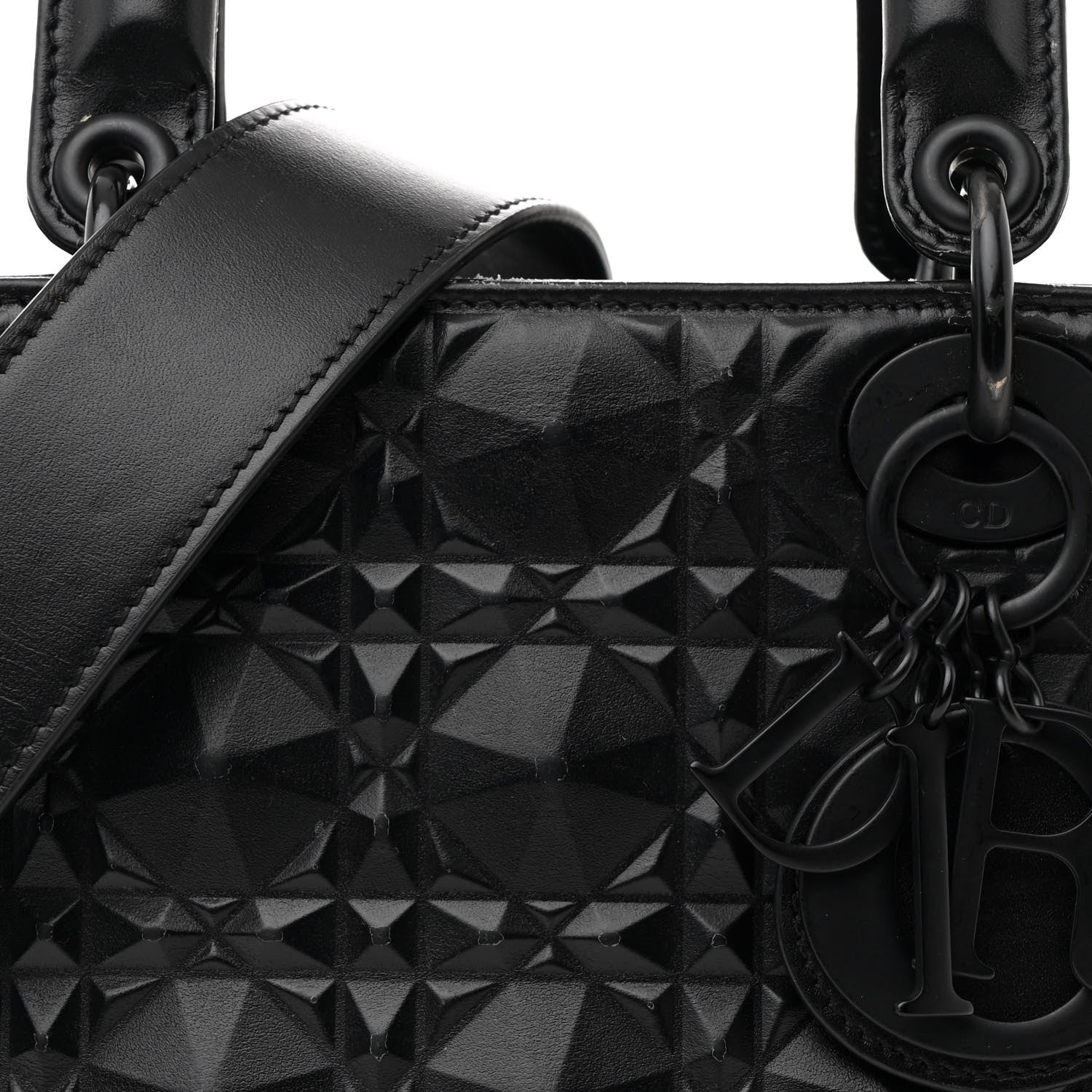 Christian Dior Calfskin Cannage Diamond Small My ABCDior Lady Dior Black 8 of 12