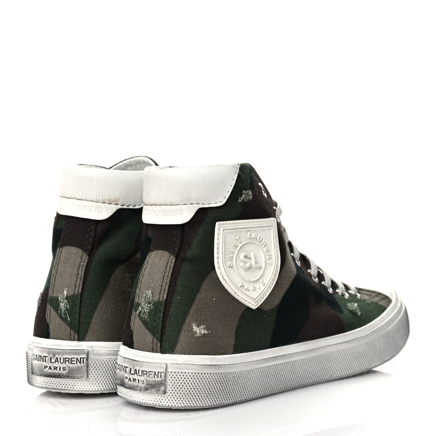 Distressed Canvas Camouflage Print Bedford Hightop Sneakers 36