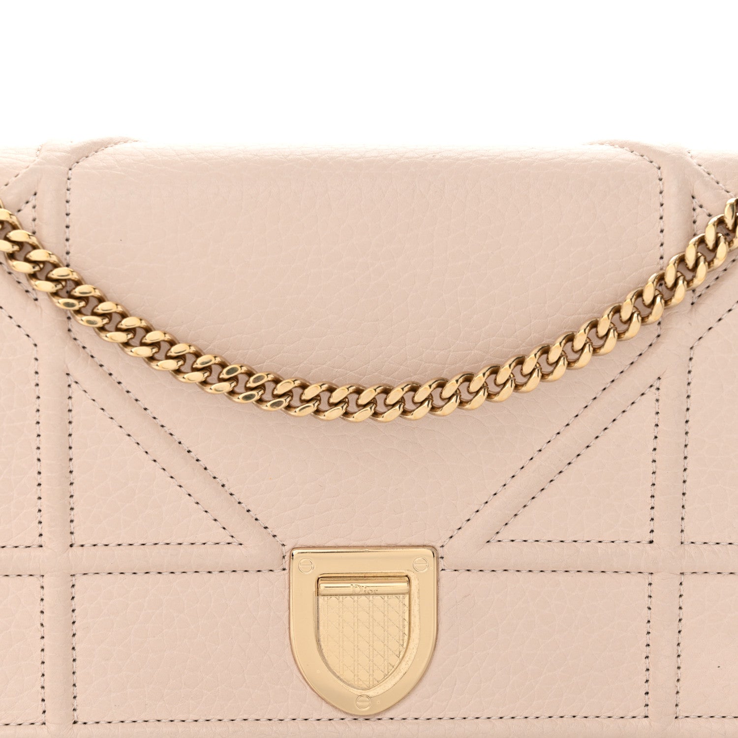 Christian Dior Grained Calfskin Diorama Wallet on Chain Pouch Rose Poudre 8 of 12