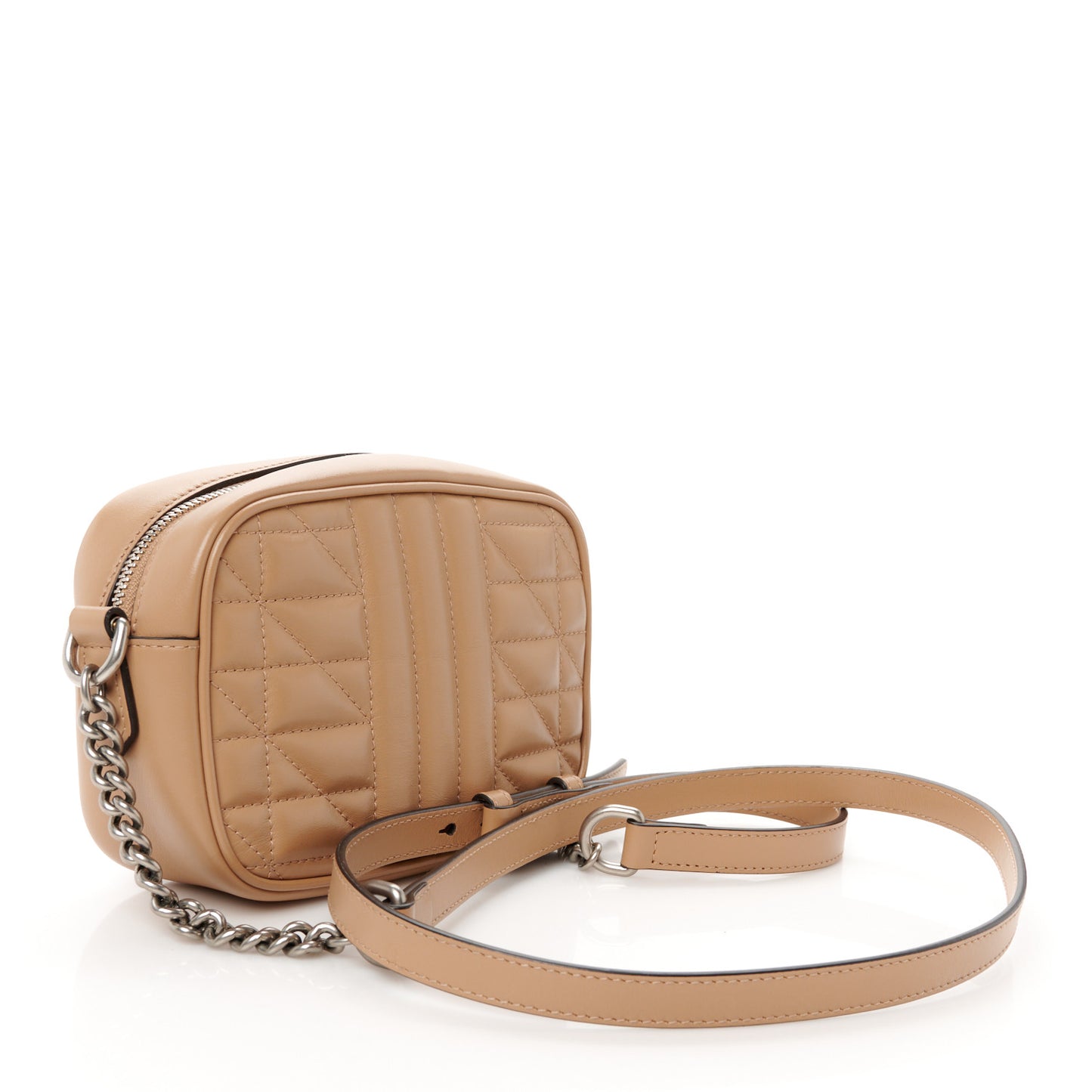 Calfskin Matelasse Aria Mini GG Marmont Chain Shoulder Bag Camelia
