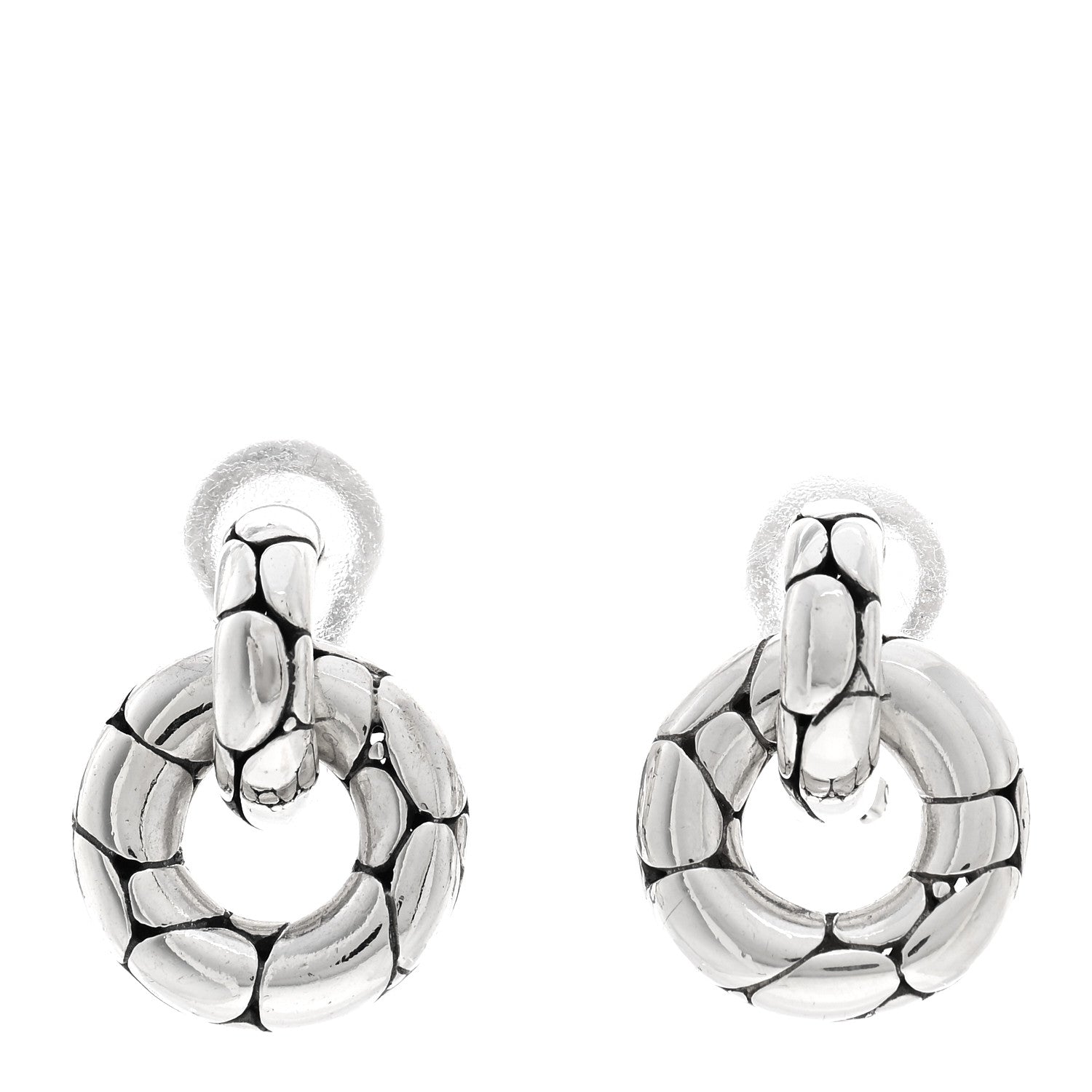 John Hardy Sterling Silver Small Kali Pebble Hoop Drop Earrings 1 of 4