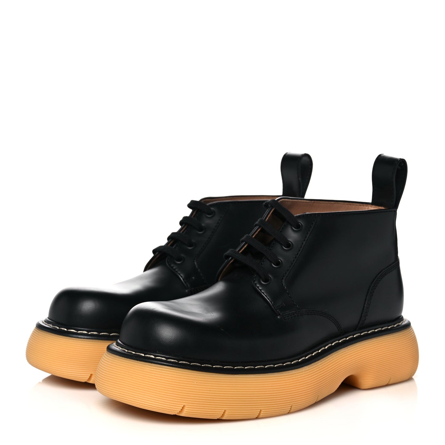 Calfskin Mens The Swell Lace Up Ankle Boots 41 Black Natural Rubber