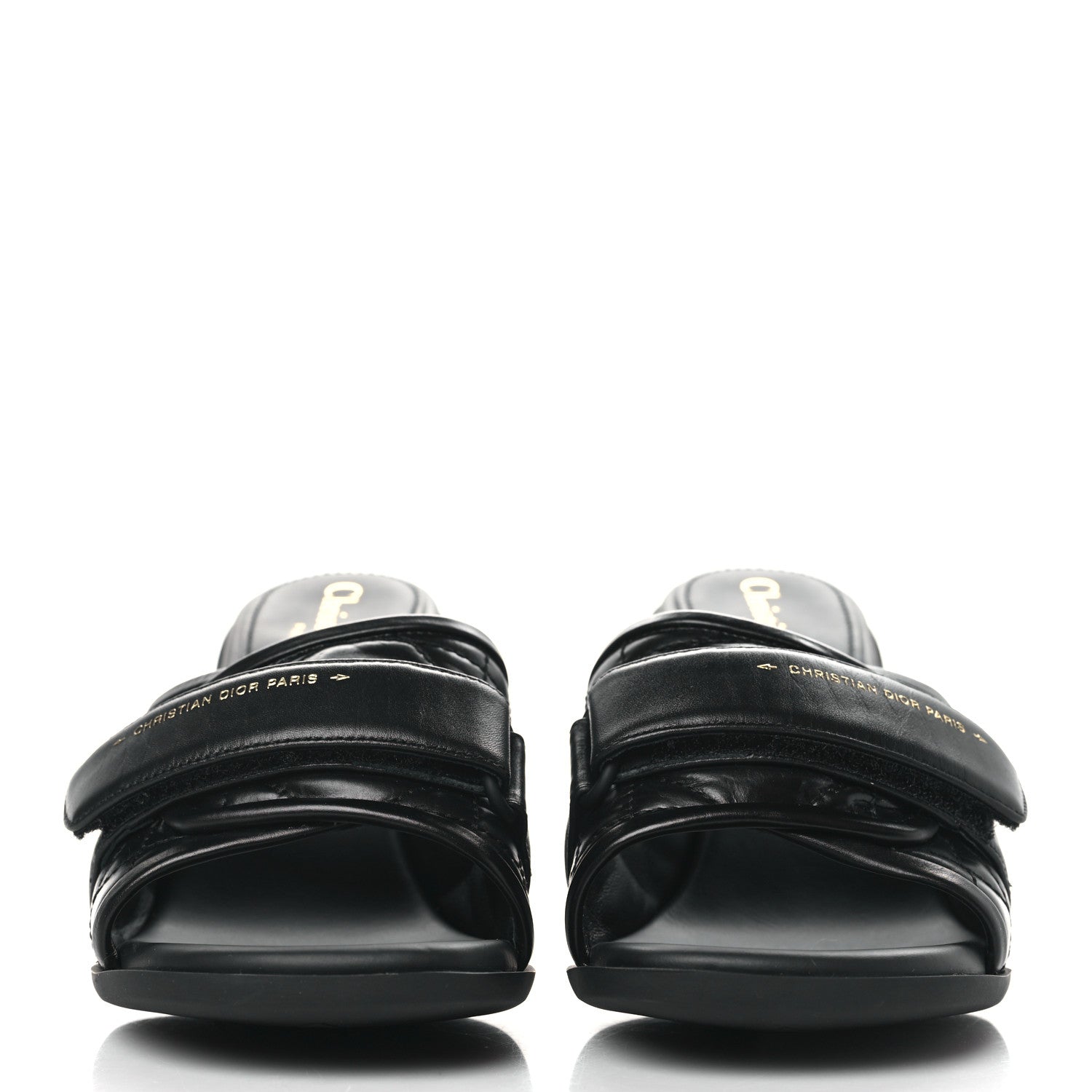 Christian Dior Calfskin Cannage Quilted Dio(r)evolution 80mm Slide Sandals 37 Black 2 of 9