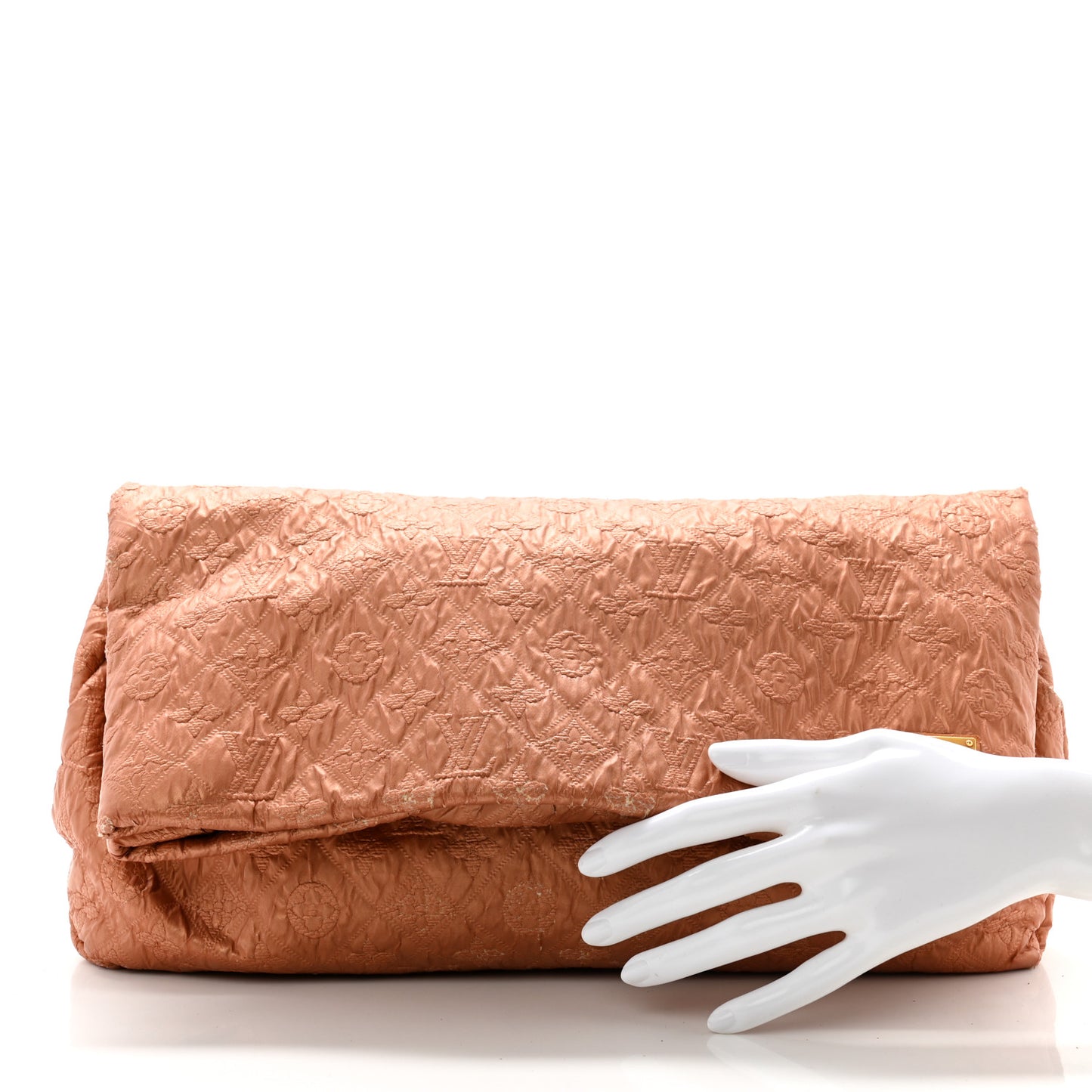 Jacquard Quilted Monogram Limelight Clutch GM Rose Gold