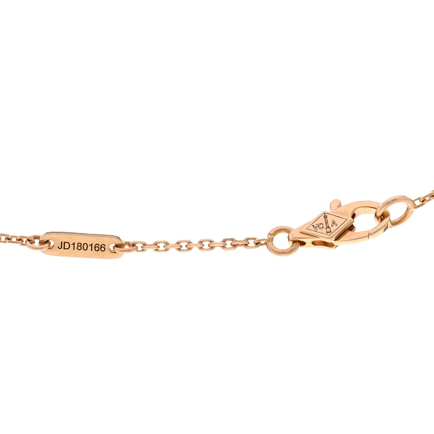 18K Rose Gold Carnelian Sweet Alhambra Pendant Necklace