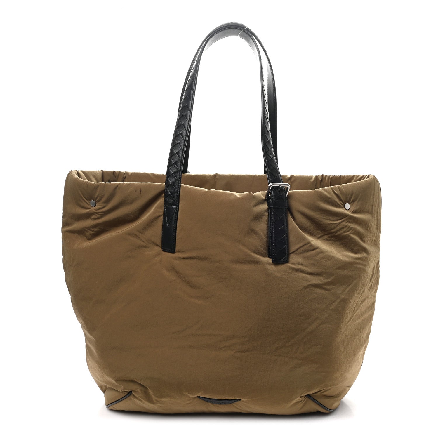 Bottega Veneta Nylon Crossroad Buckle Tote Mud 1815753 – FASHIONPHILE