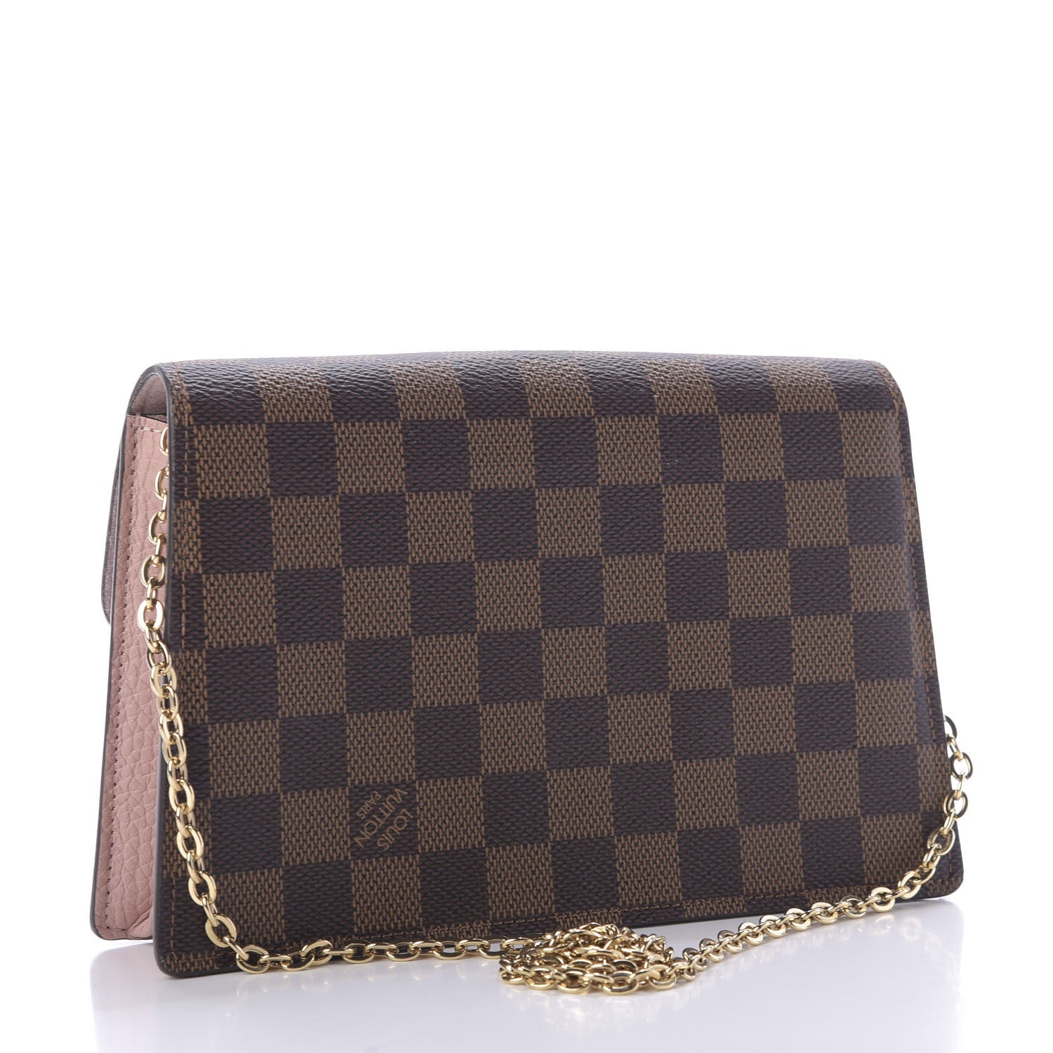 Louis Vuitton Damier Ebene Croisette Chain Wallet Magnolia 3 of 9