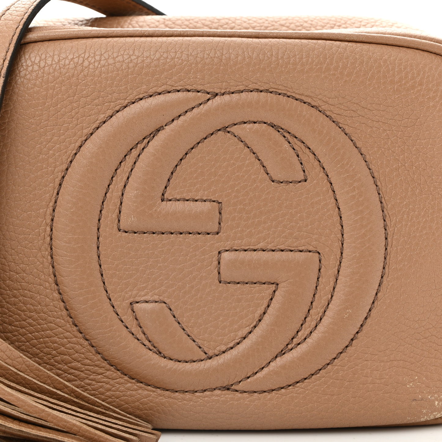 Pebbled Calfskin Small Soho Disco Bag Camelia
