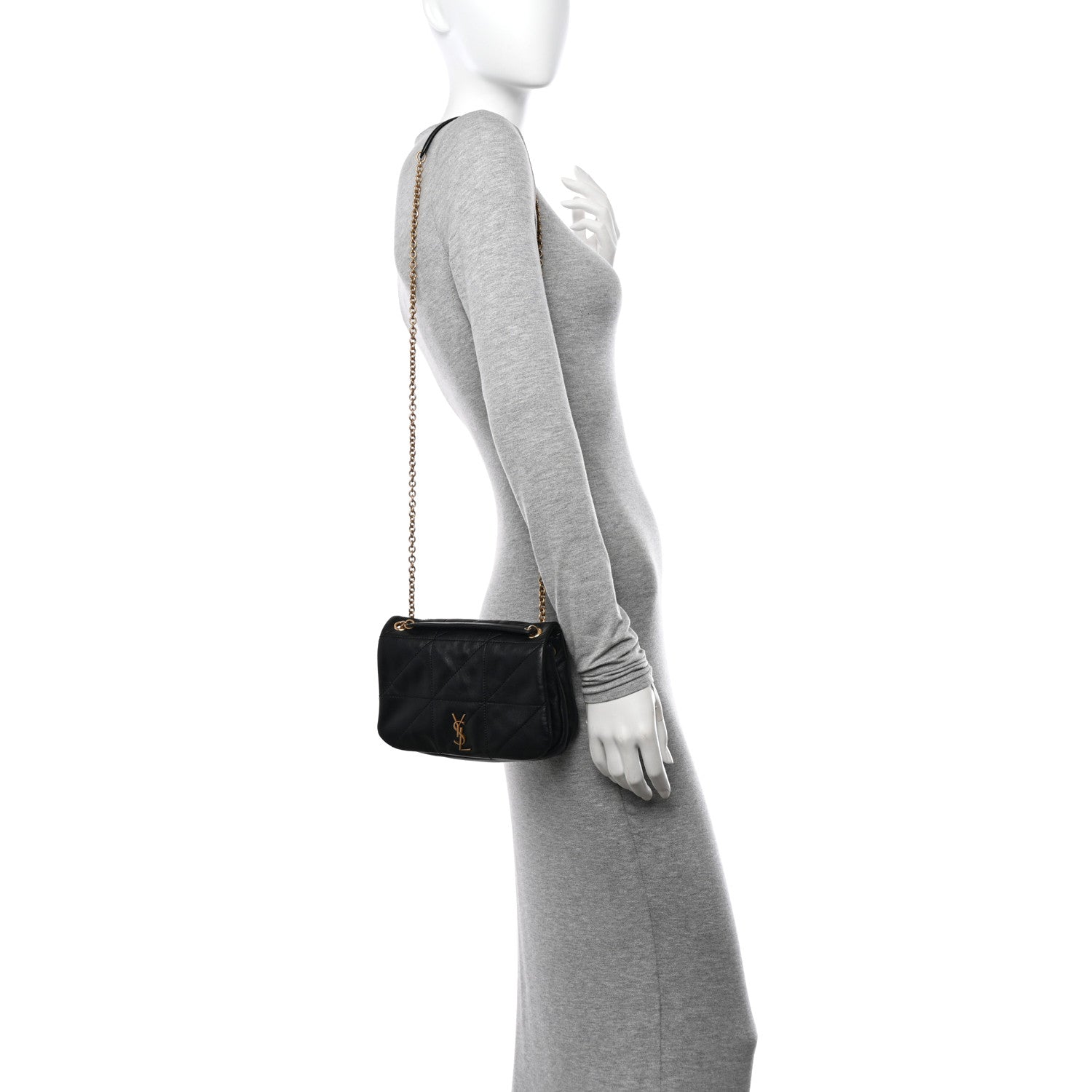 Saint Laurent Lambskin Matelasse Monogram Mini Jamie 4.3 Black 2 of 10