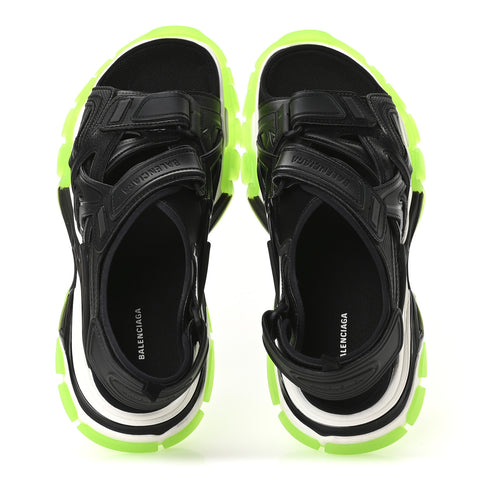 Neoprene Rubber Clear Sole Mens Track Sandals 41 Black White Fluo Green