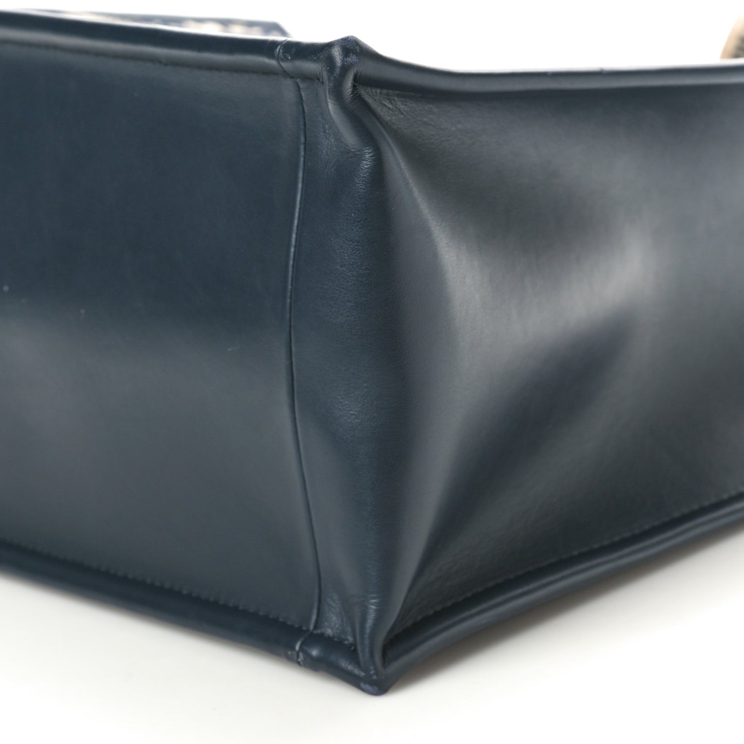 Oblique Calfskin Medium Book Tote With Strap Blue Multicolor