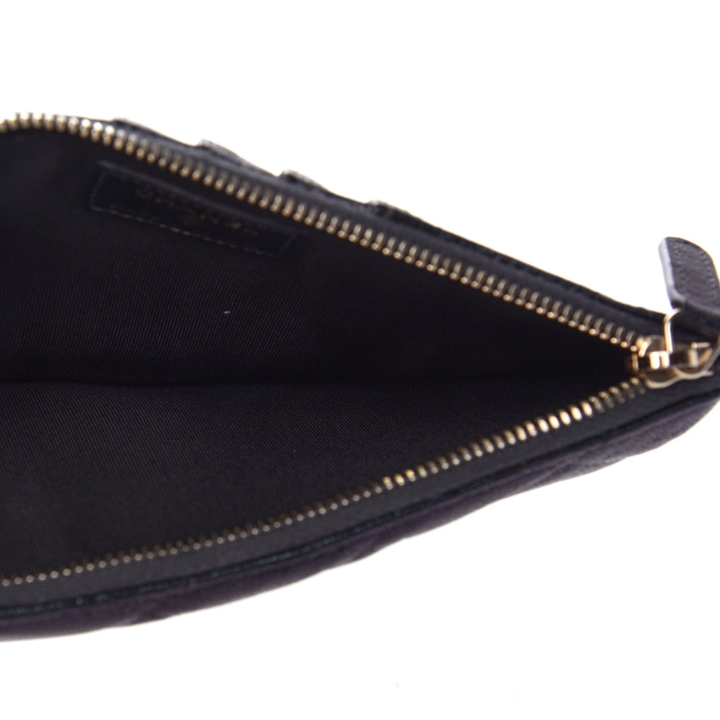 Iridescent Caviar Quilted Classic iPhone Pouch Black