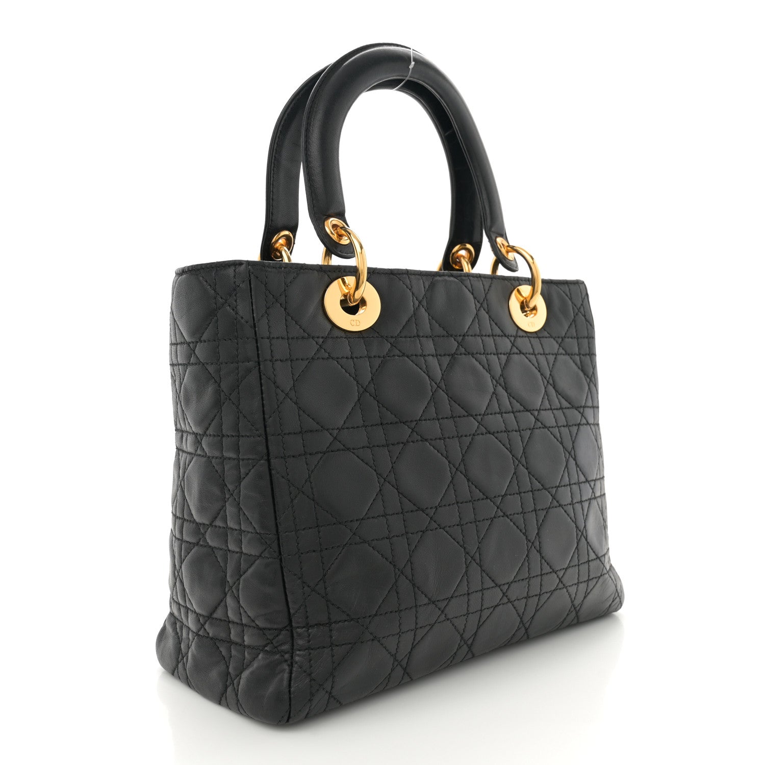 Christian Dior Lambskin Cannage Medium Lady Dior Black 3 of 11