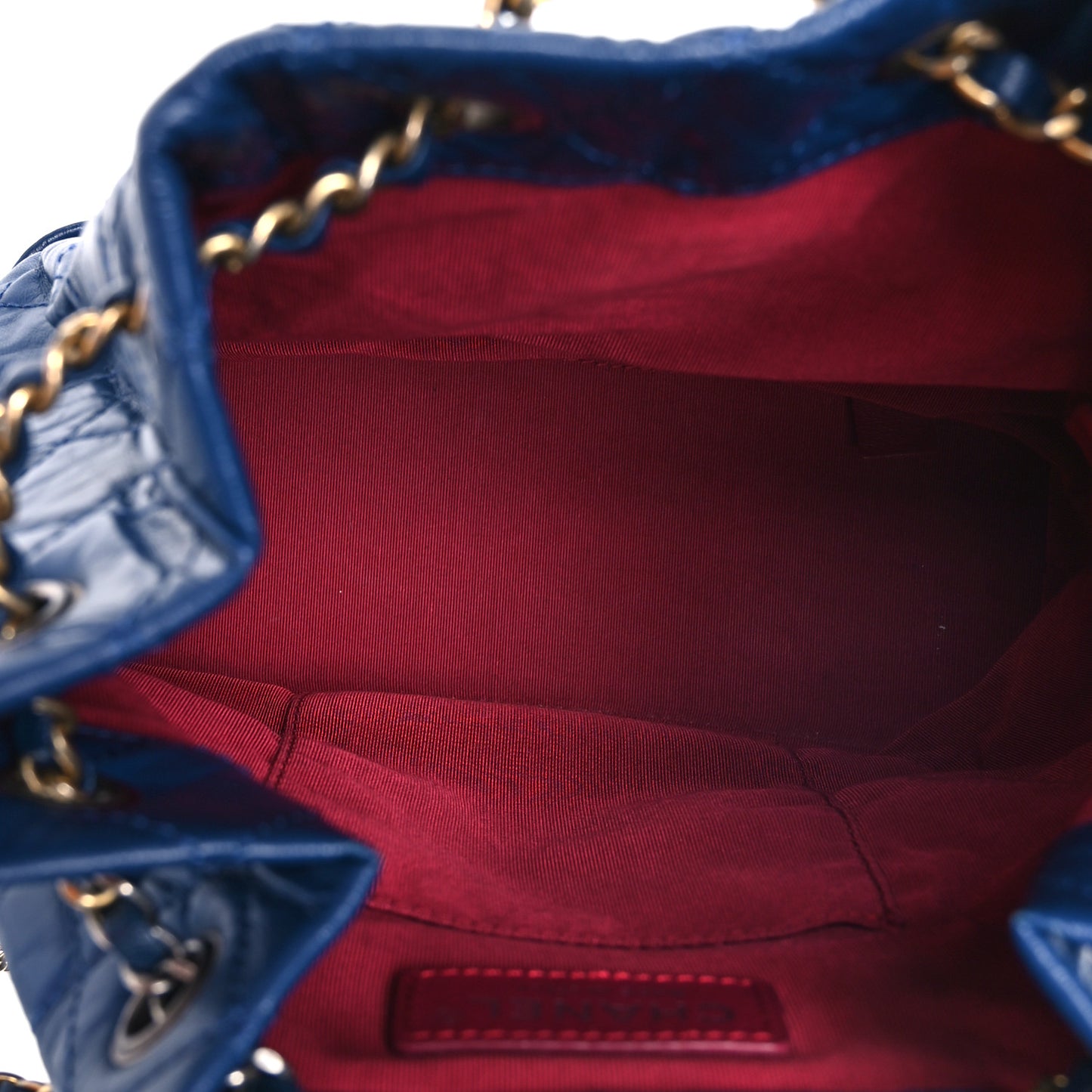 Aged Calfskin Quilted Gabrielle Backpack Blue