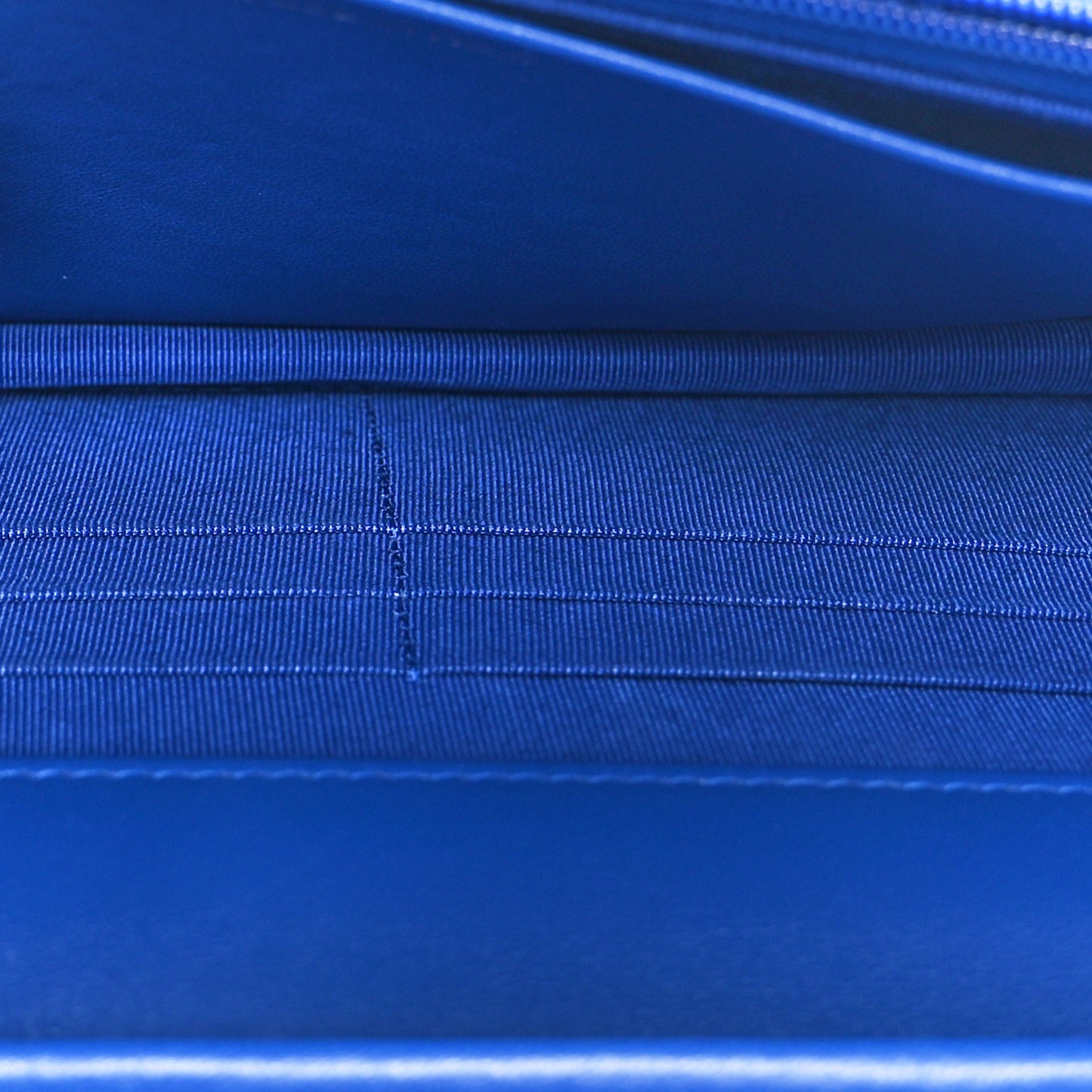 Lambskin Quilted Wallet On Chain WOC Blue