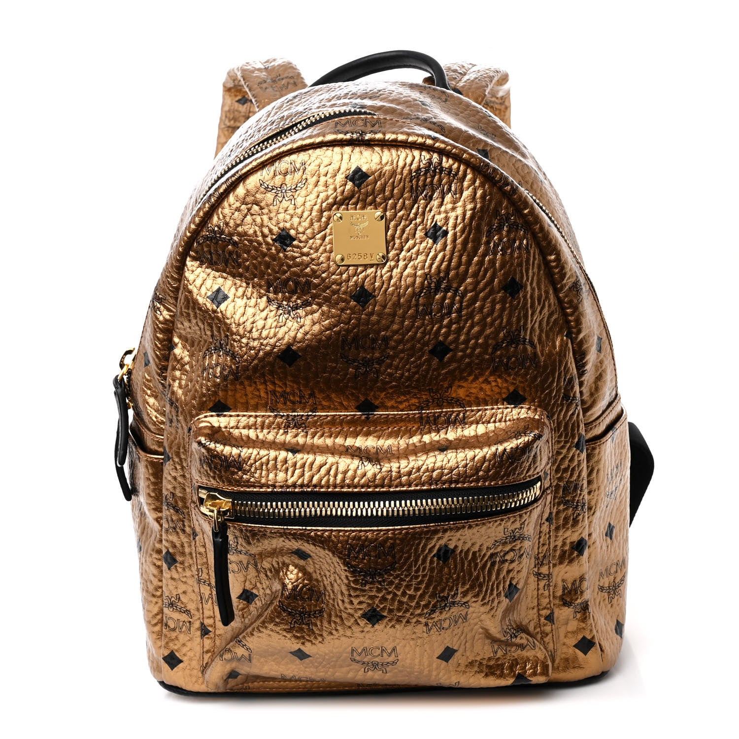 MCM Metallic Visetos Small Stark Backpack Gold 1631735 – FASHIONPHILE