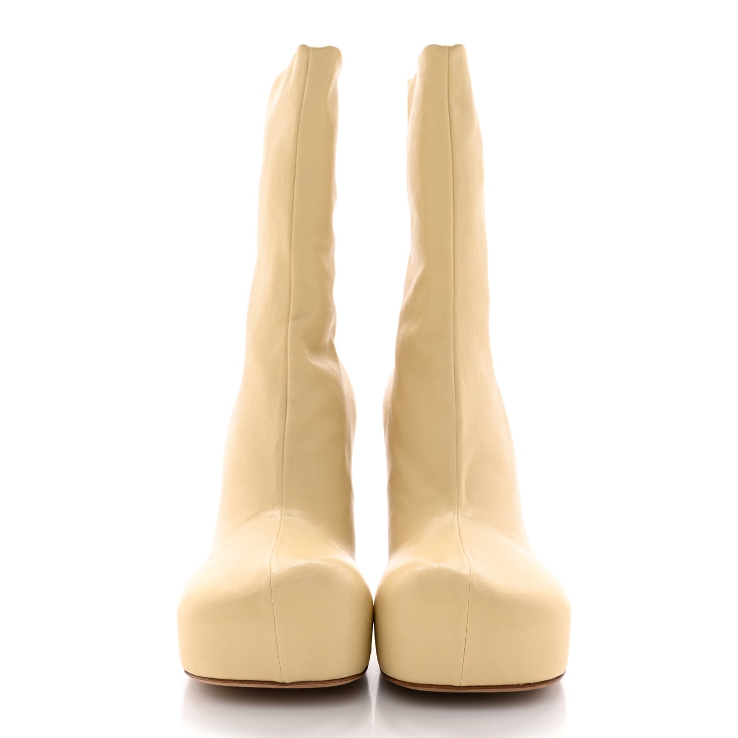 Nappa BV Bold Platform Square Toe Ankle Boots 36 Butter
