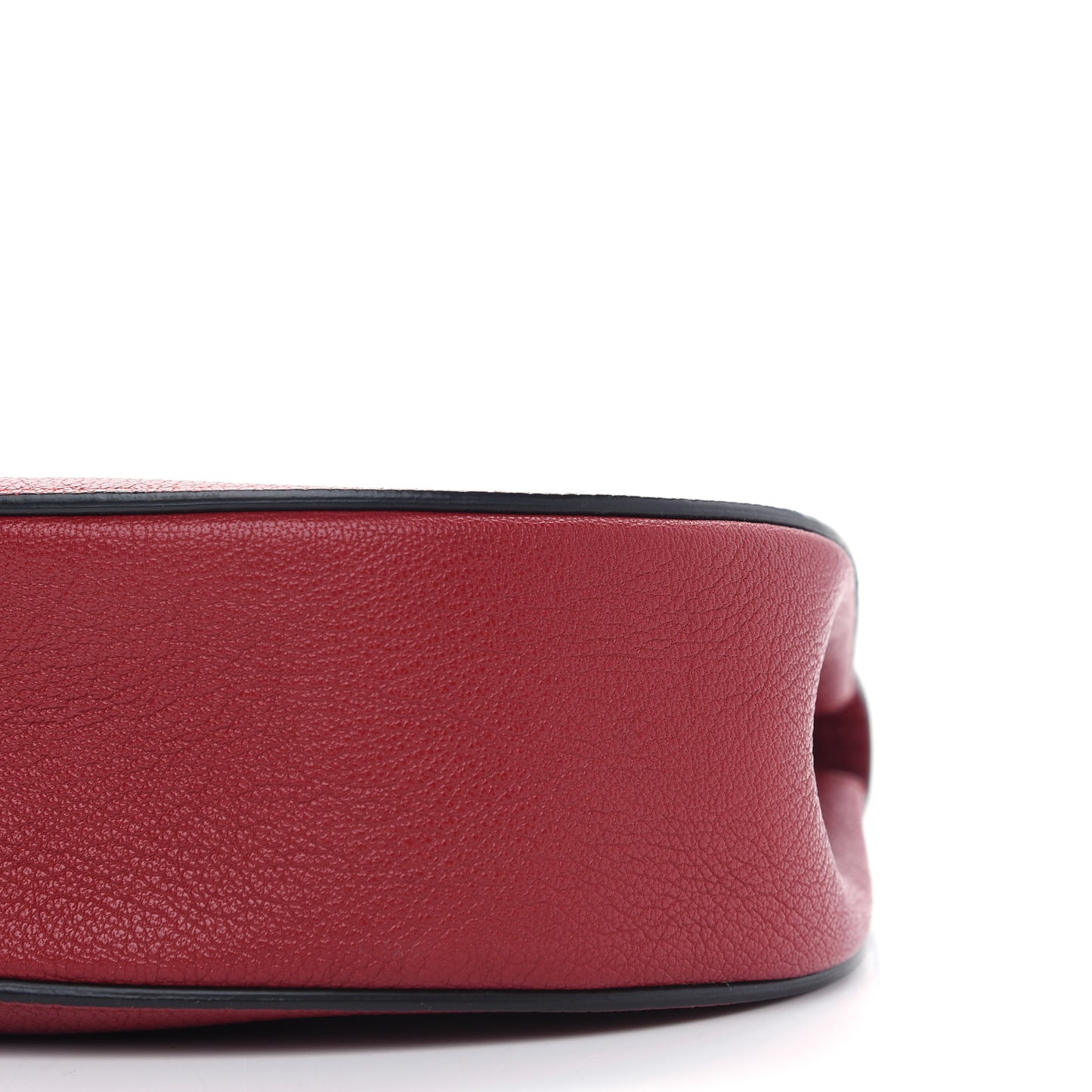 Grained Calfskin Lambskin Drew Shoulder Bag Red