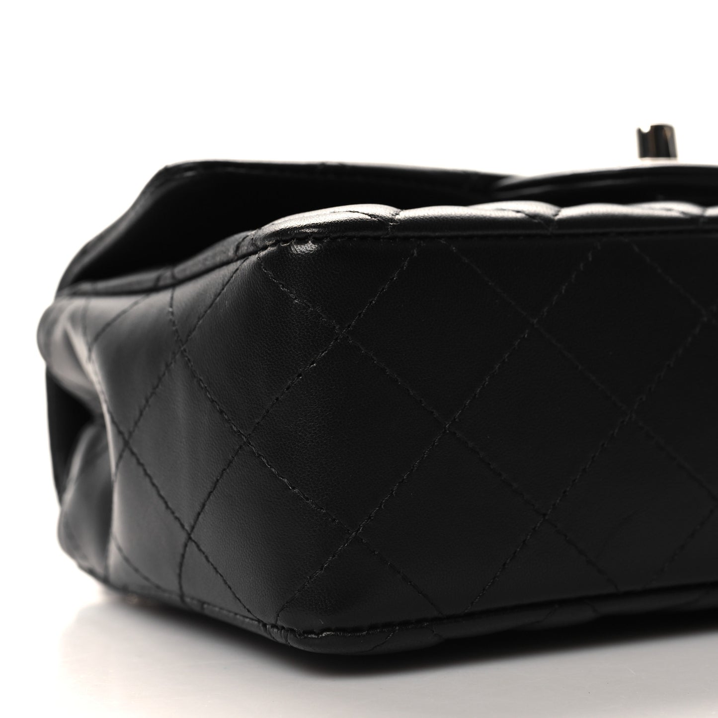 Lambskin Quilted Mini Rectangular Flap Black