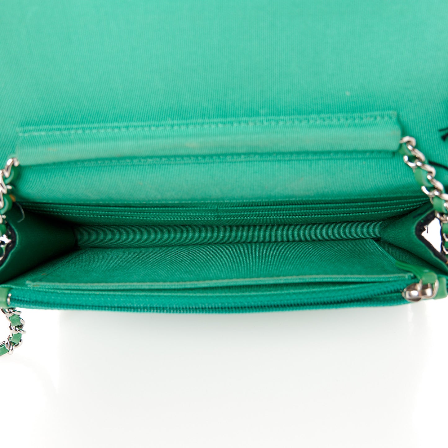 Tweed Fringe Wallet On Chain WOC Black Green