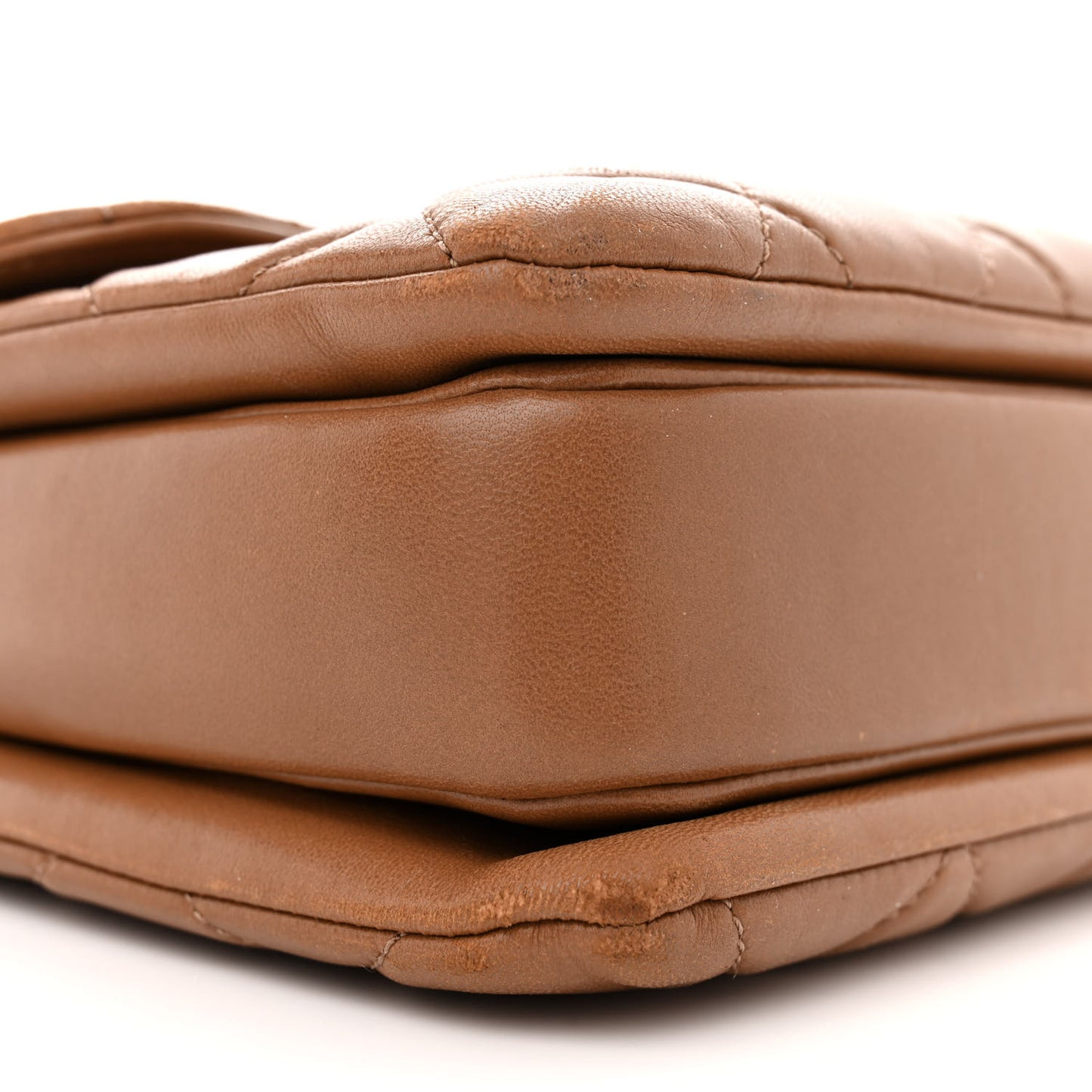 Lambskin Quilted Medium Trendy CC Flap Dual Handle Bag Camel