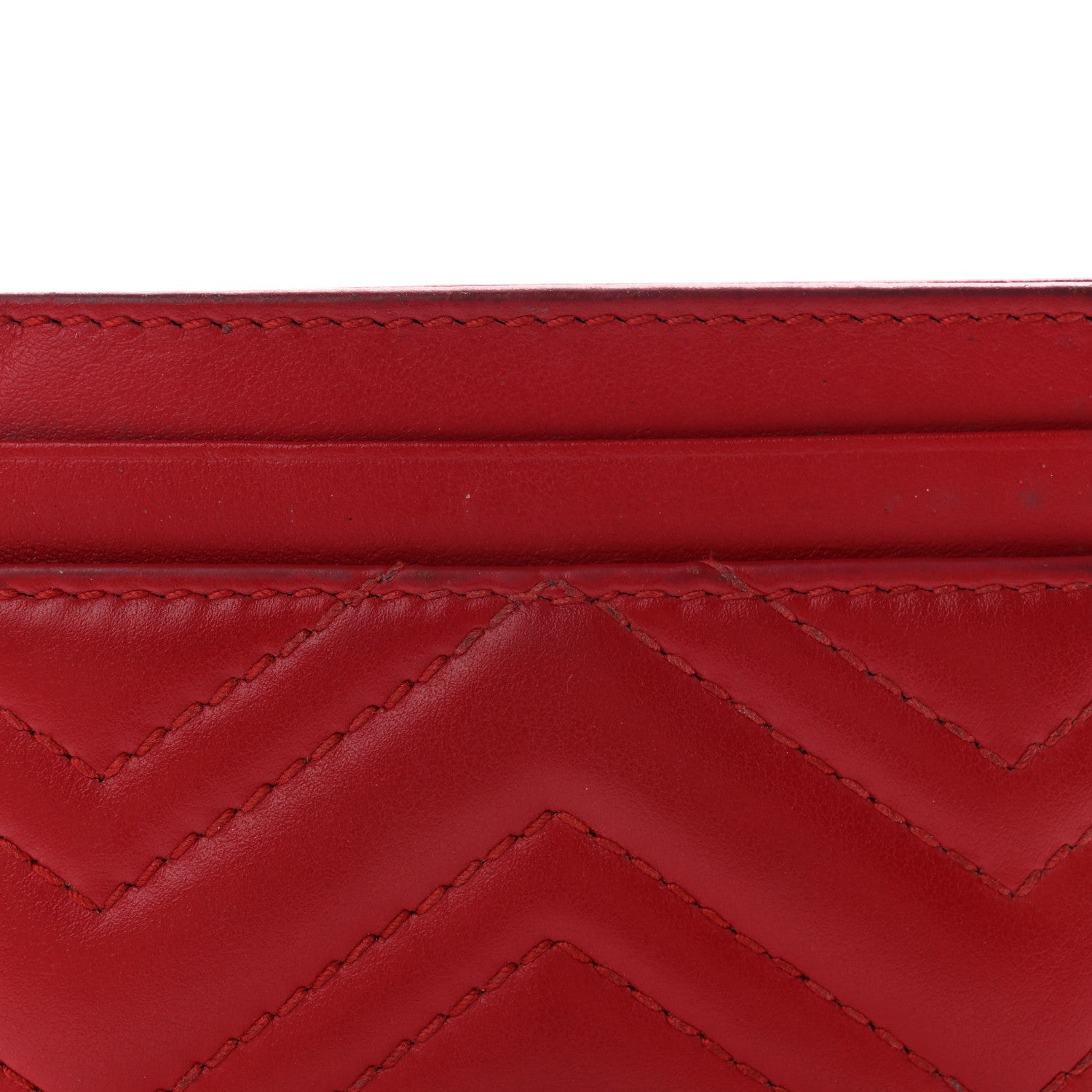 Gucci Calfskin Matelasse GG Marmont Card Holder Hibiscus Red 14 of 18