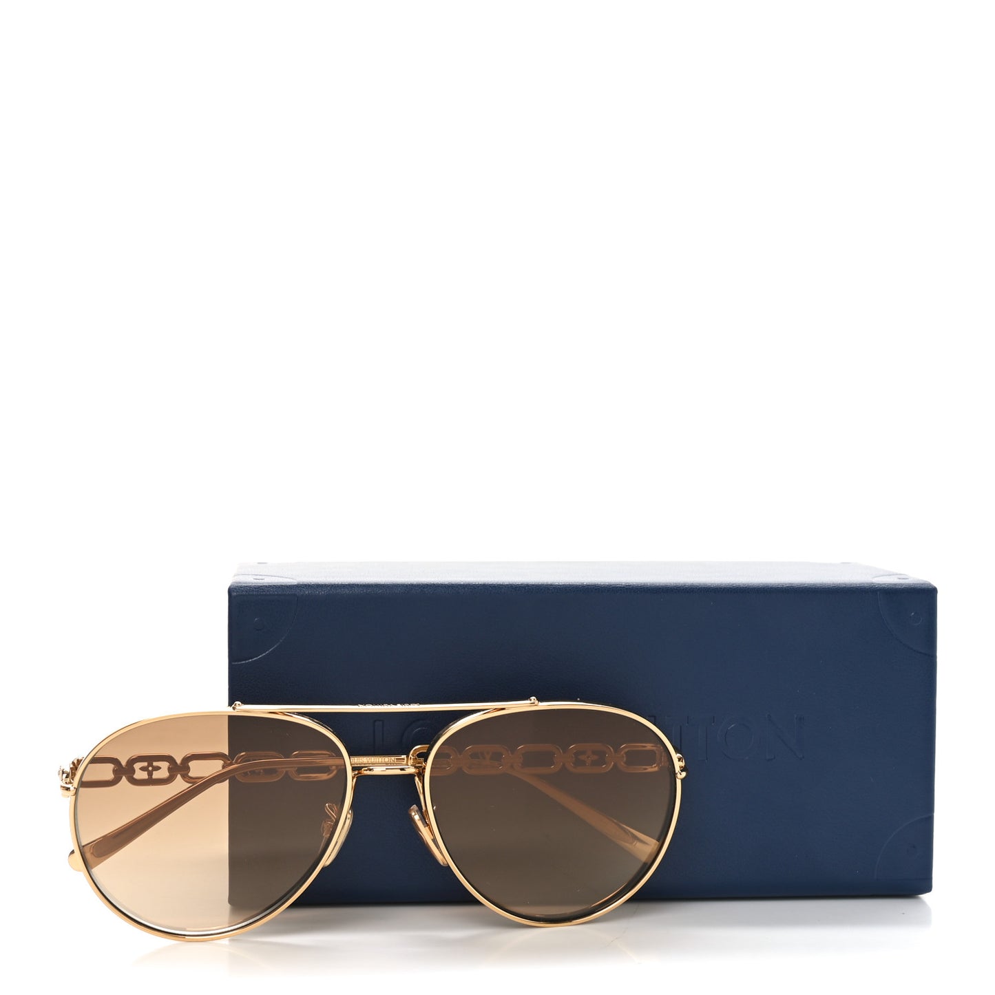 Metal My LV Chain Pilot Sunglasses Z1539E Gold